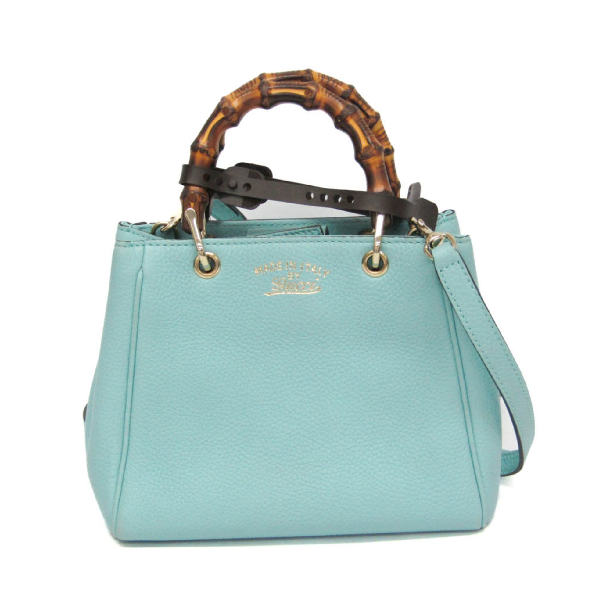 グッチ(Gucci) バンブー ミニショッパー 368823 レディース なめし革,ヴァンブー ハンドバック,ショルダーバッグ ともし火青み【中古】
