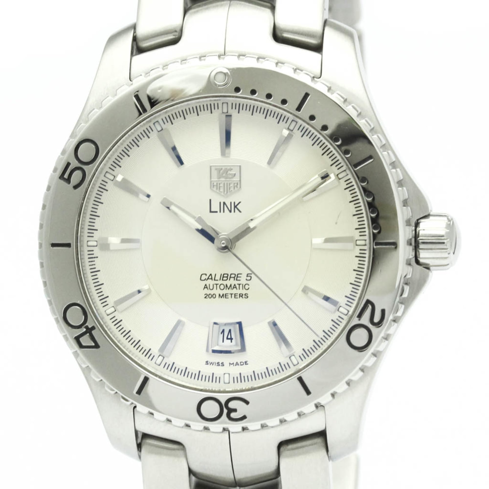 タグホイヤー (TAG HEUER) リンク キャリバー 5 ステンレススチール 自動巻き メンズ 時計 WJ201B (外装仕上げ済み)【中古】