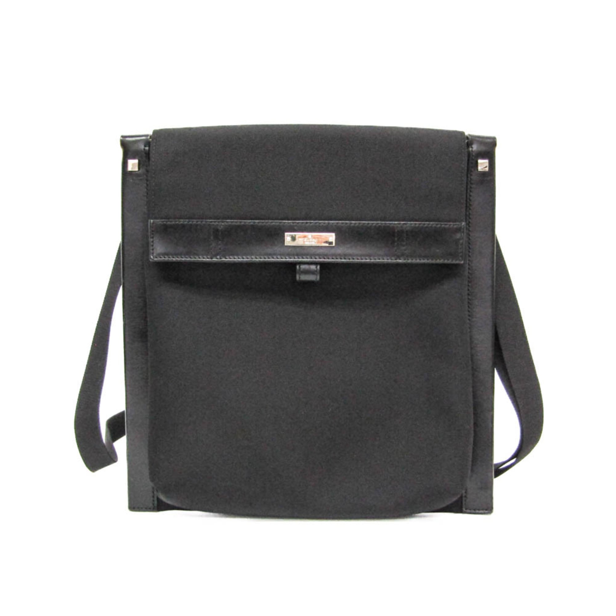 グッチ(Gucci) 019 0424 レディース ナイロン,レザー ショルダーバッグ ブラック【中古】