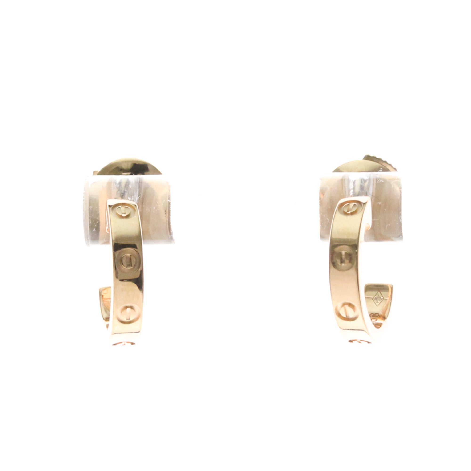 カルティエ(Cartier) ベビーラブ ピアス 無し K18ホワイトゴールド(K18WG) ハーフフープピアス ピンクゴールド(PG)【中古】