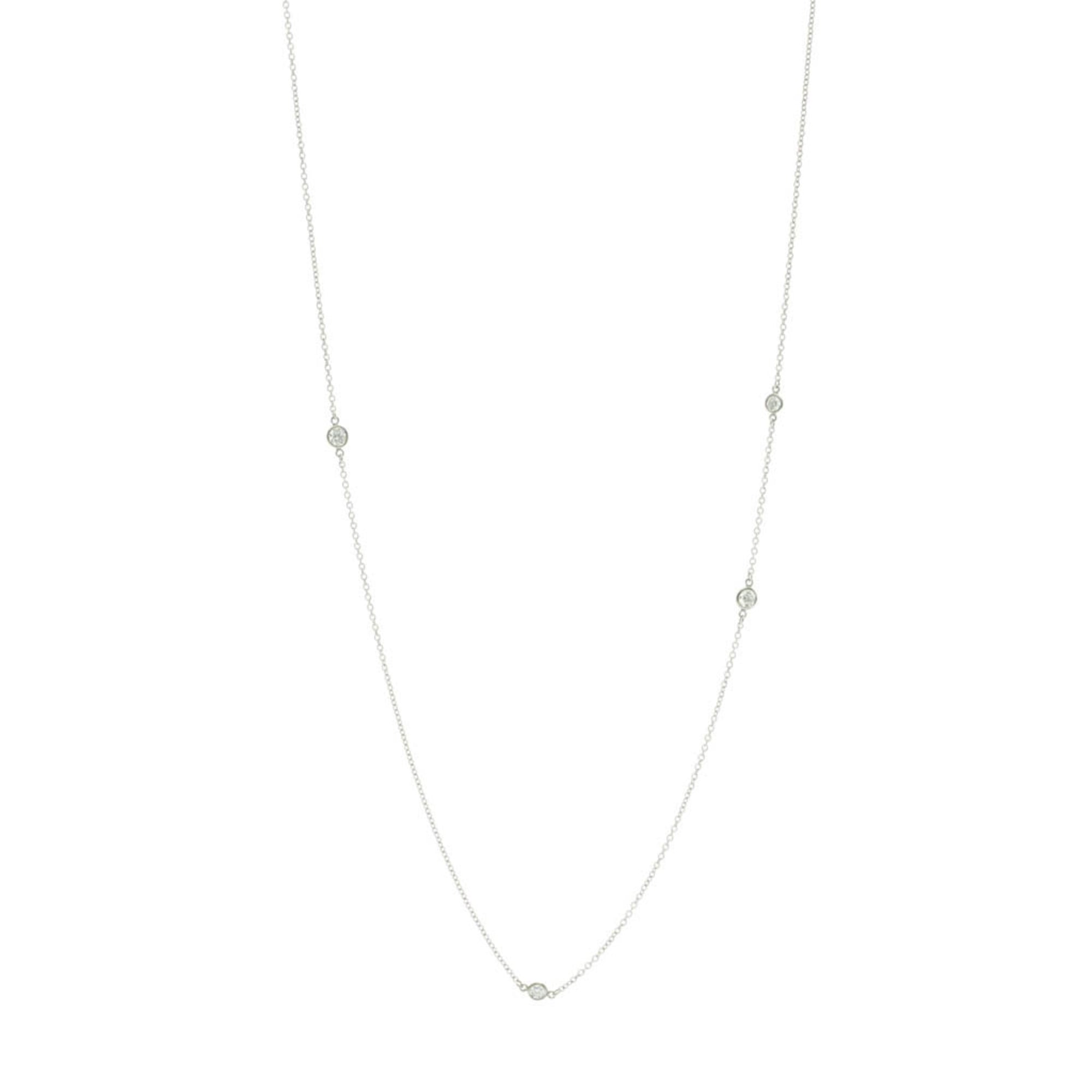 ティファニー(Tiffany) プラチナ ダイヤモンド レディース,メンズ ファッション ペンダントネックレス (シルバー) ダイヤモンド バイザヤード スプリンクル ネックレス【中古】