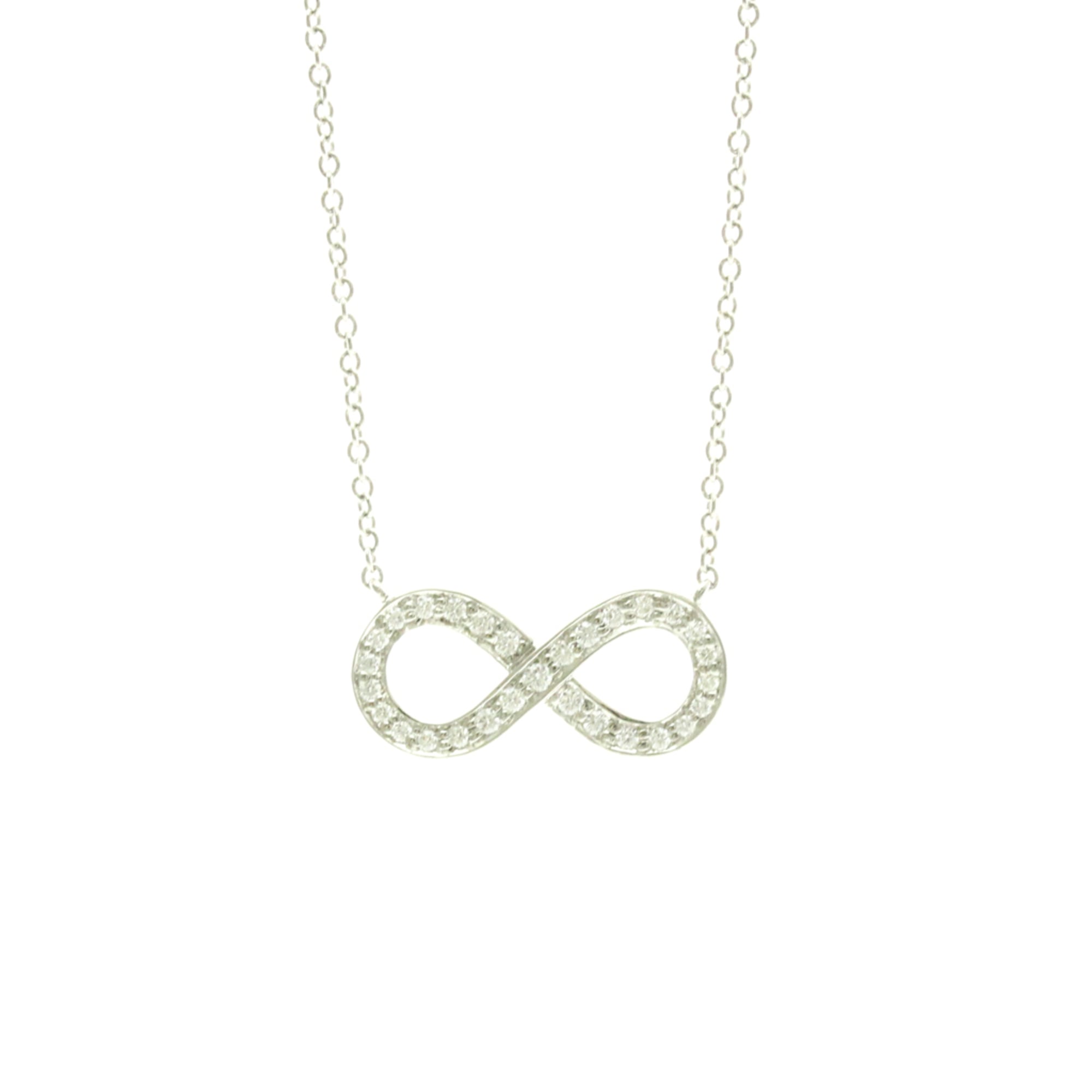 ティファニー(Tiffany) プラチナ ダイヤモンド メンズ,レディース ファッション ペンダントネックレス (シルバー) インフィニティ ダイヤモンド ネックレス【中古】