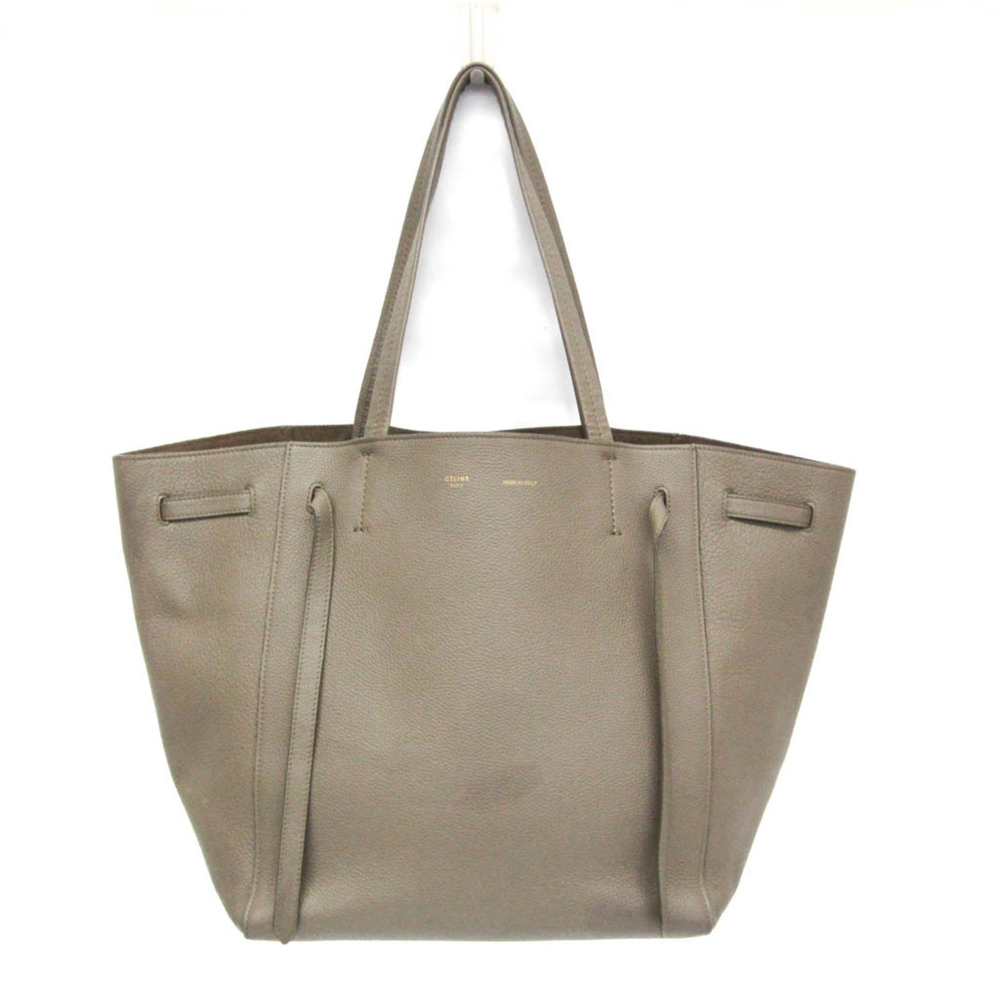 セリーヌ(Celine) カバファントム スモール 189023 レディース レザー トートバッグ グレーベージュ【中古】