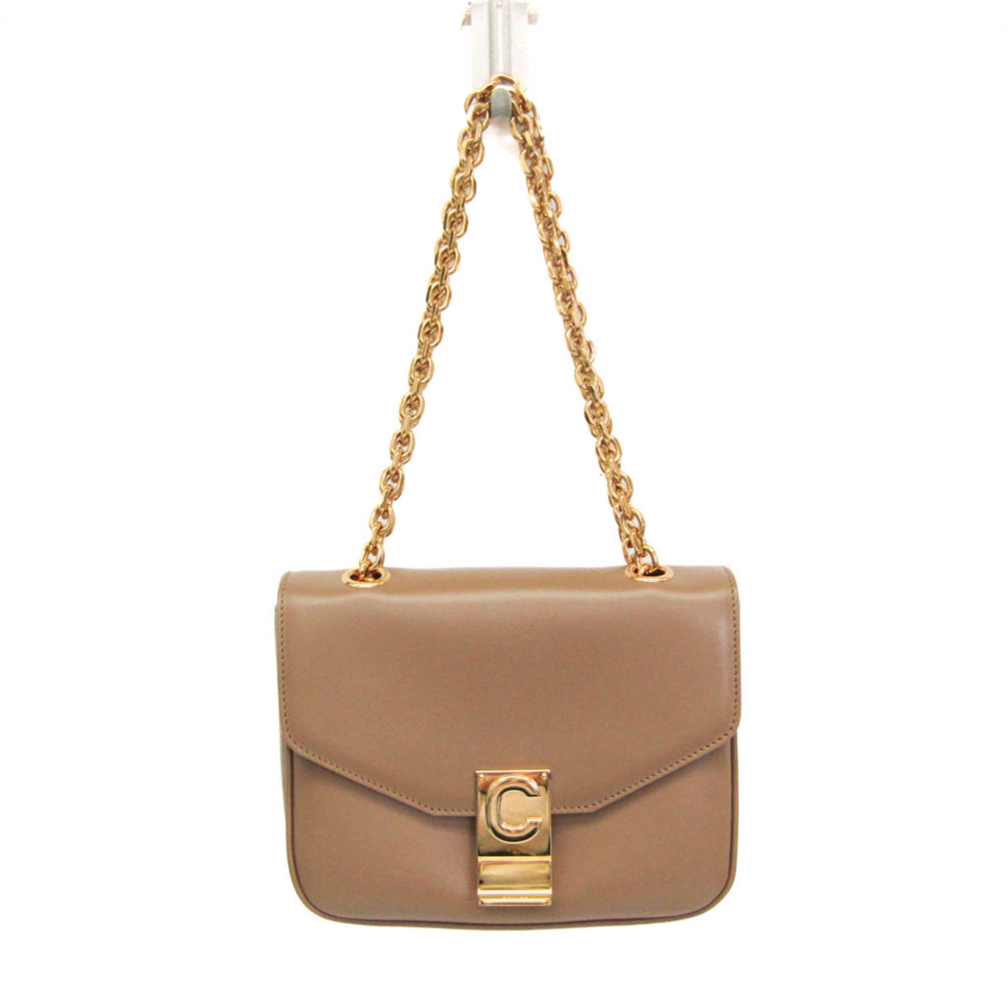 セリーヌ(Celine) セー C スモール チェーン店ショルダーバッグ 188403 レディース なめし革 ハンドバック,ショルダーバッグ 点火装置ベージュ【中古】