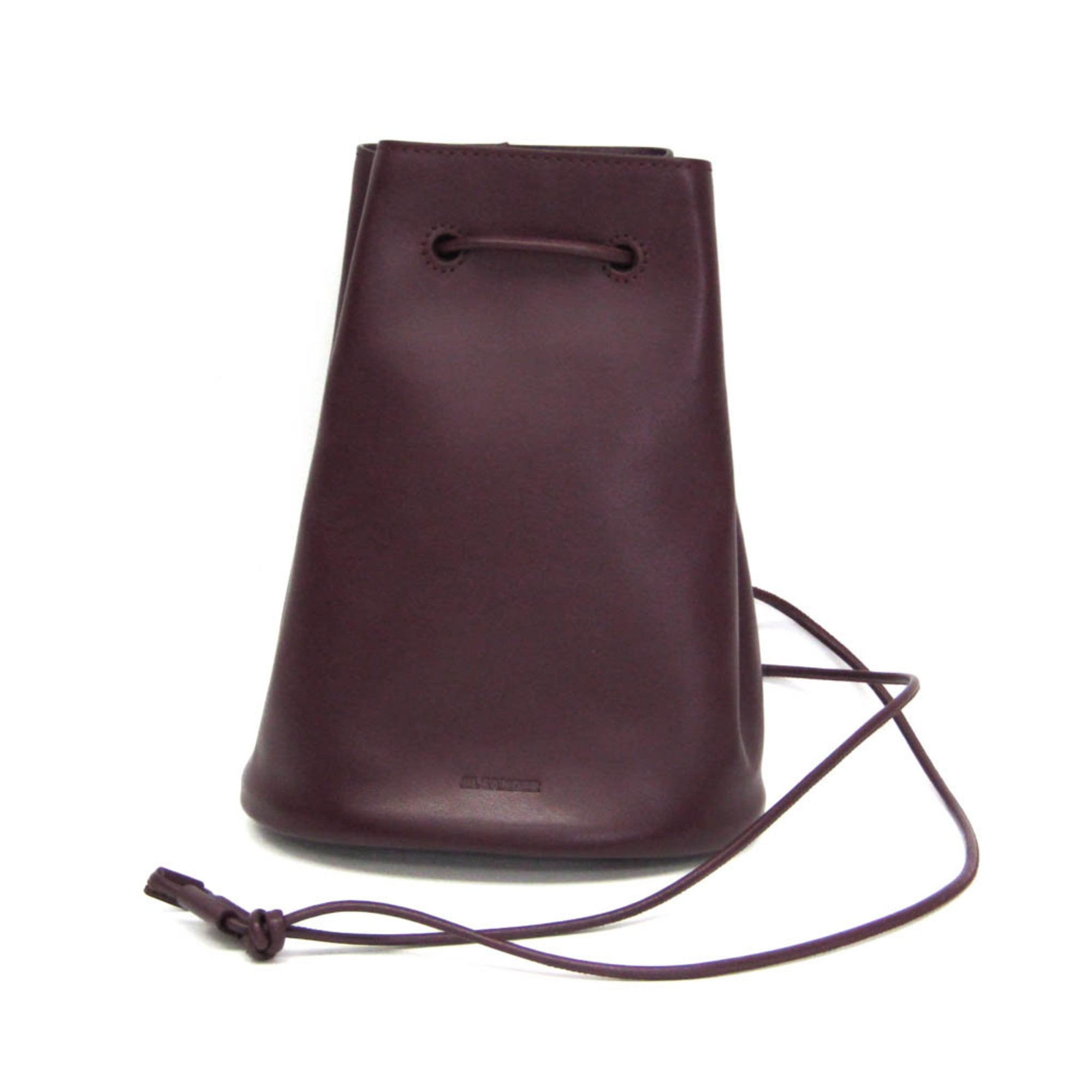 ジル・サンダー(Jil Sander) クロスボディー ドローストリングバッグ J25WG0009 P5712 メンズ,レディース レザー ハンドバッグ,ショルダーバッグ ワイン【中古】
