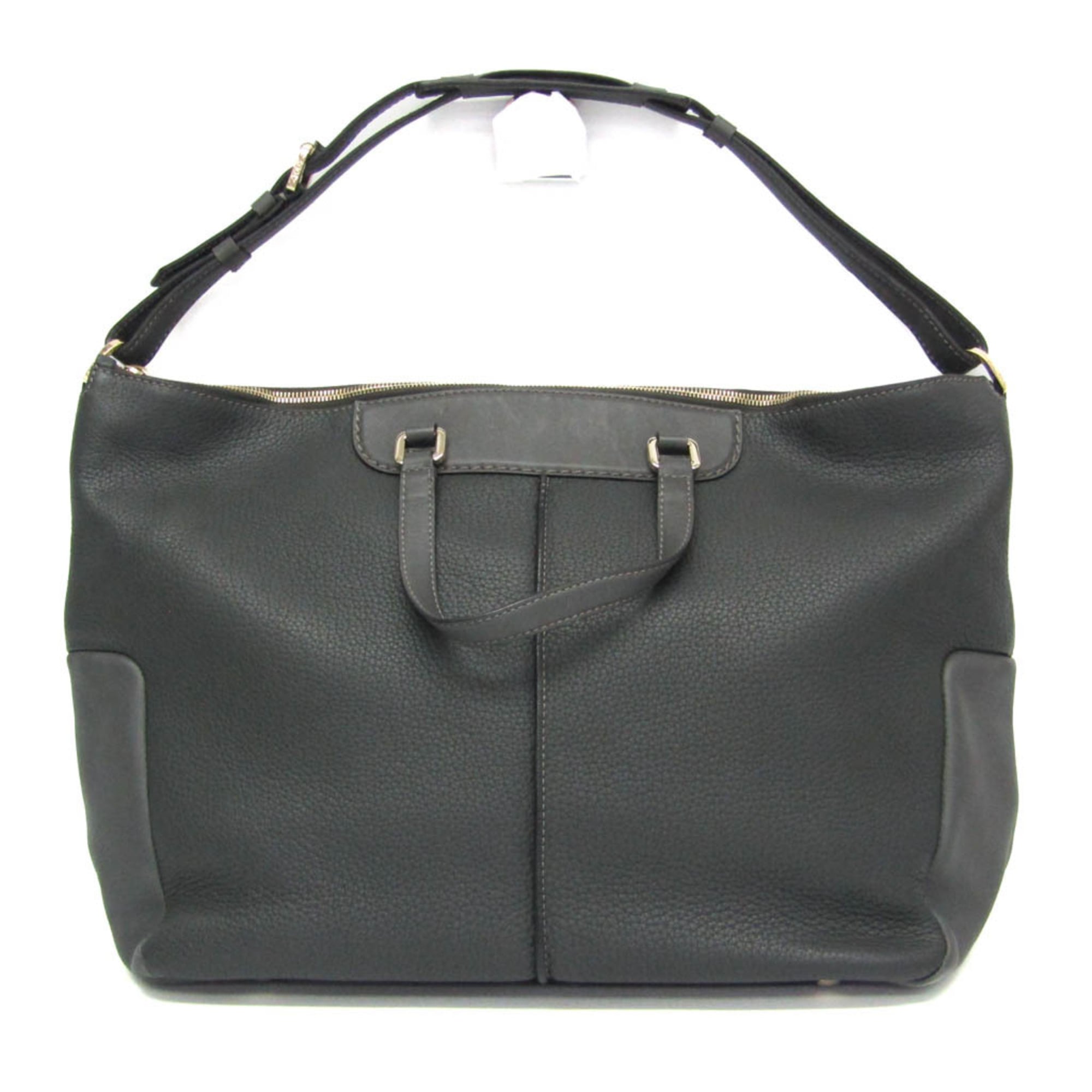 トッズ(Tod's) 2WAYバッグ メンズ,レディース レザー ハンドバッグ,ショルダーバッグ ダークグレー【中古】