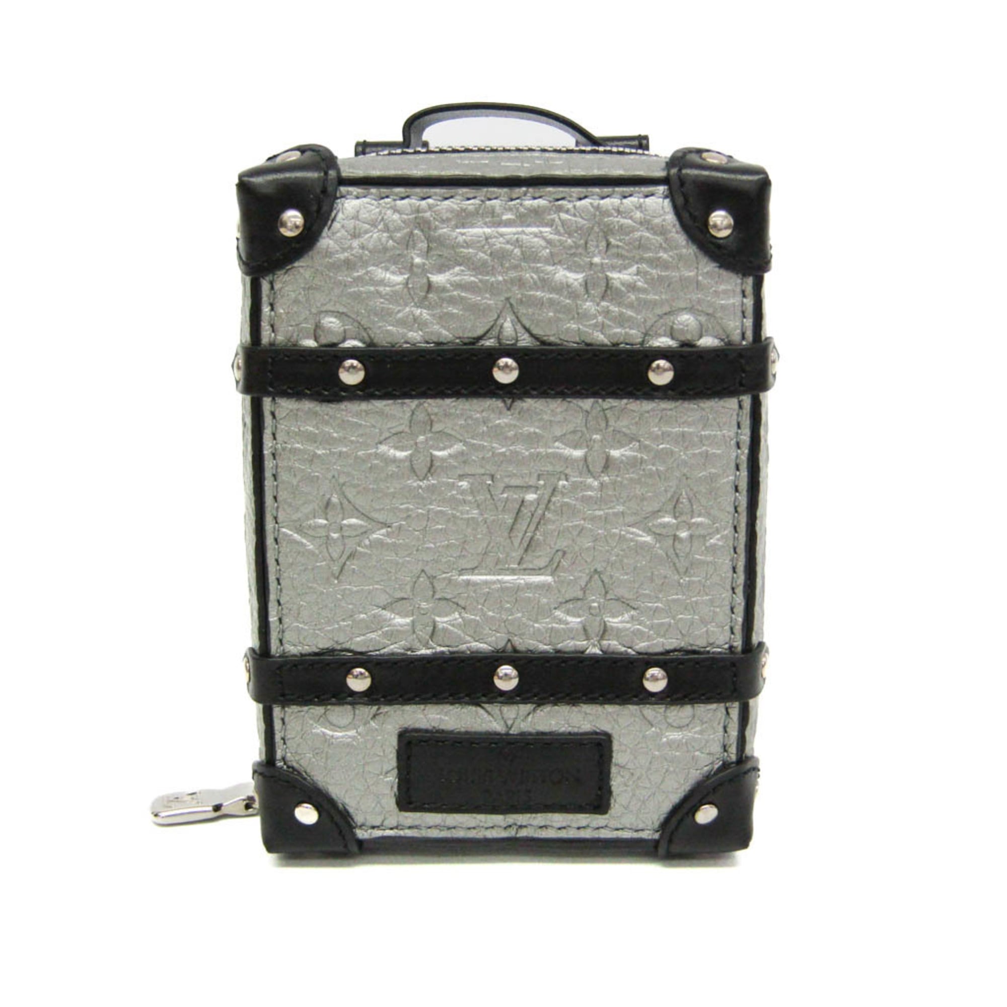ルイ・ヴィトン(Louis Vuitton) レザー バッグチャーム シルバー,ブラック ポシェット ソフトトランクバックパック M01392【中古】