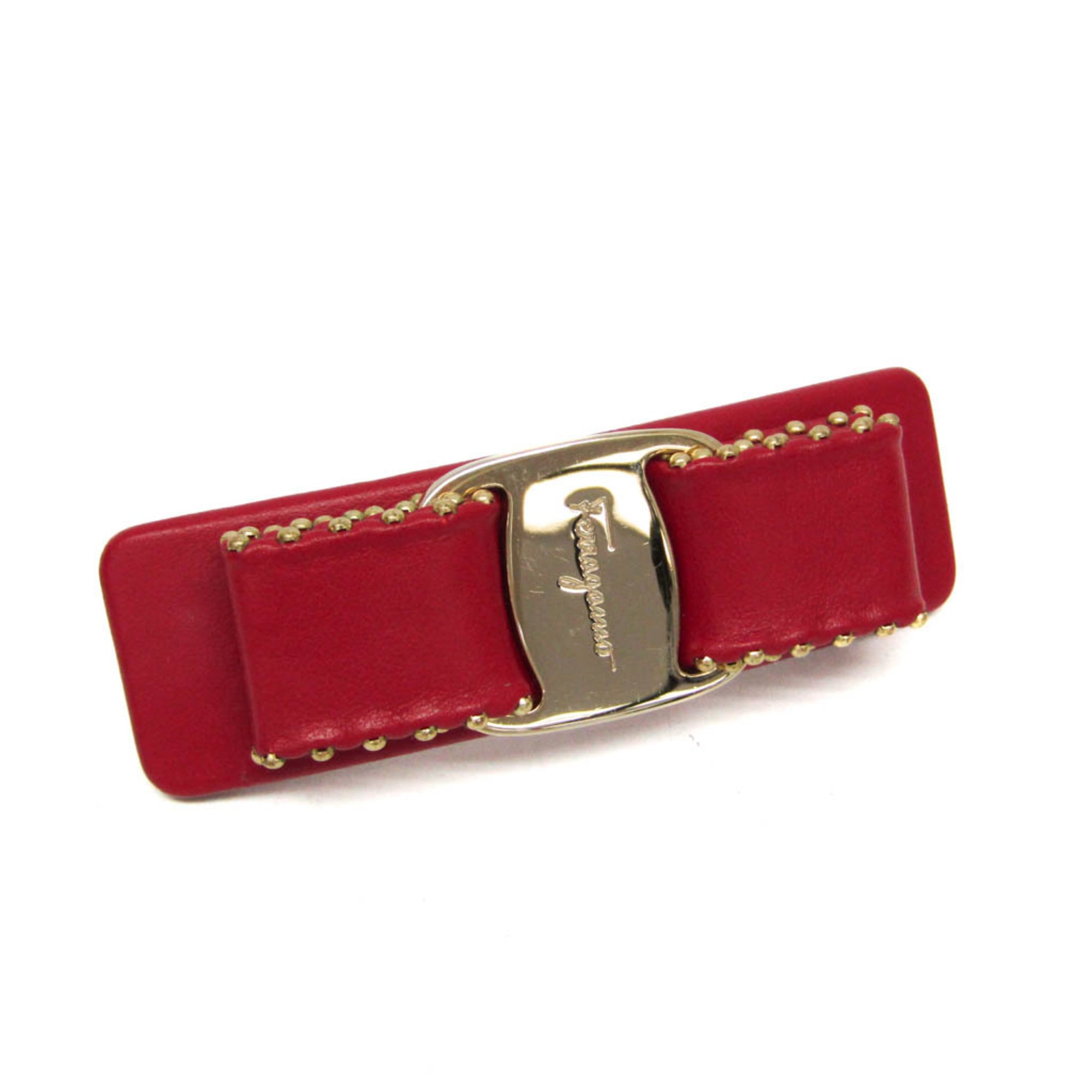 サルヴァトーレ・フェラガモ(Salvatore Ferragamo) ヴァラ 無し レザー レディース バレッタ レッド【中古】
