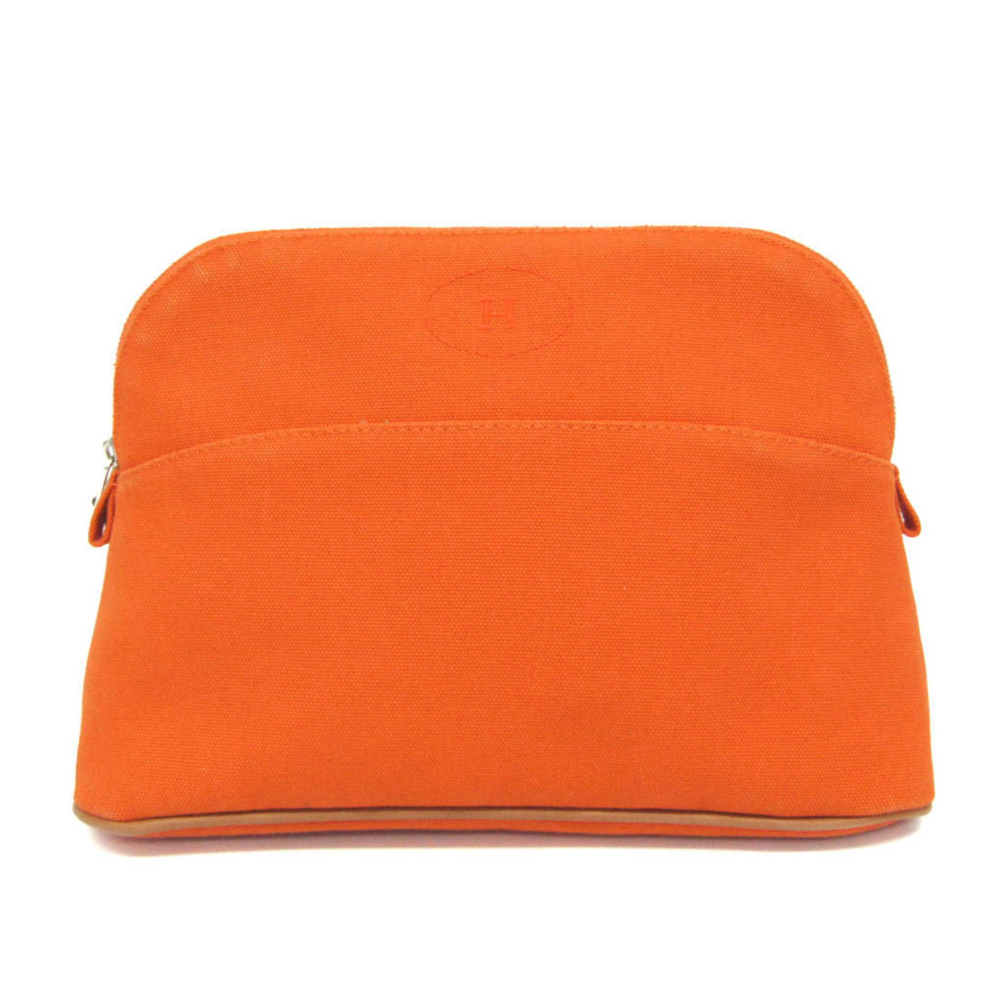 エルメス(Hermes) ボリード ポーチ MM メンズ,レディース コットン ポーチ オレンジ【中古】