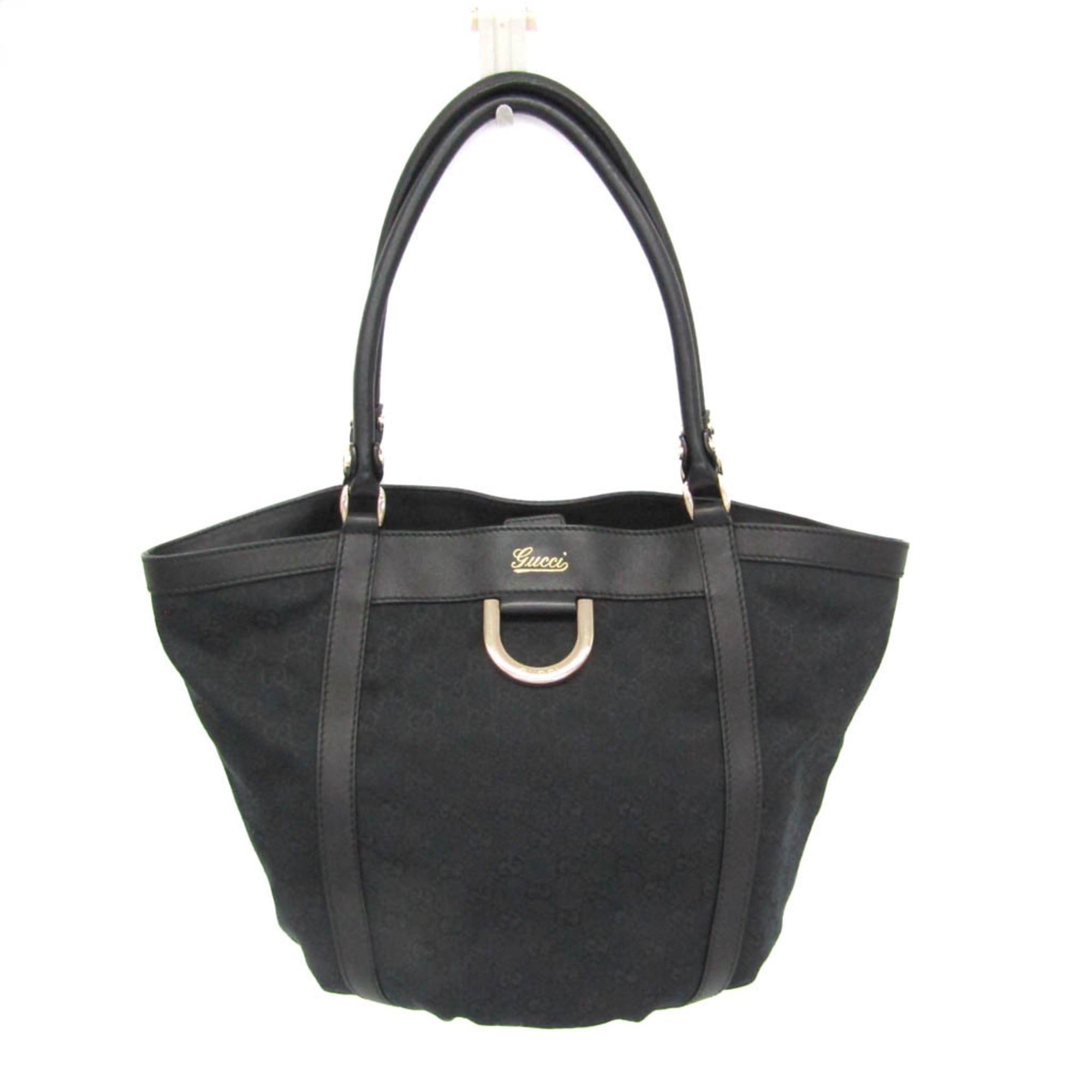 グッチ(Gucci) GGキャンバス 211982 レディース GGキャンバス,レザー ショルダーバッグ,トートバッグ ブラック【中古】|eLady