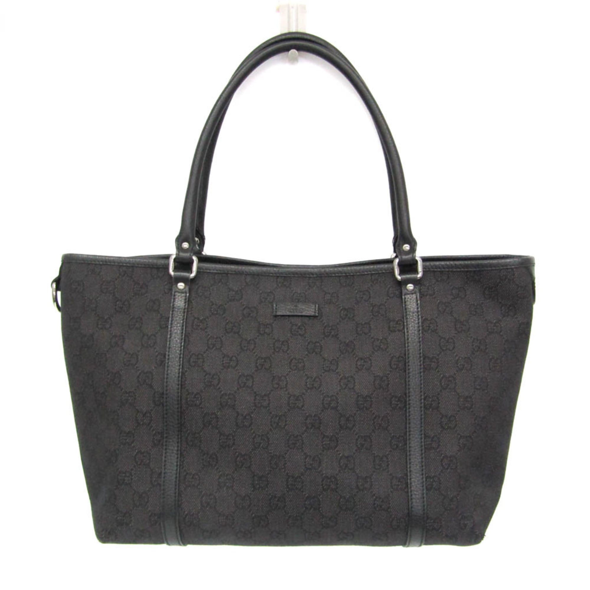 グッチ(Gucci) GGキャンバス 265695 レディース GGキャンバス,レザー ハンドバッグ,トートバッグ ブラック【中古】｜eLady