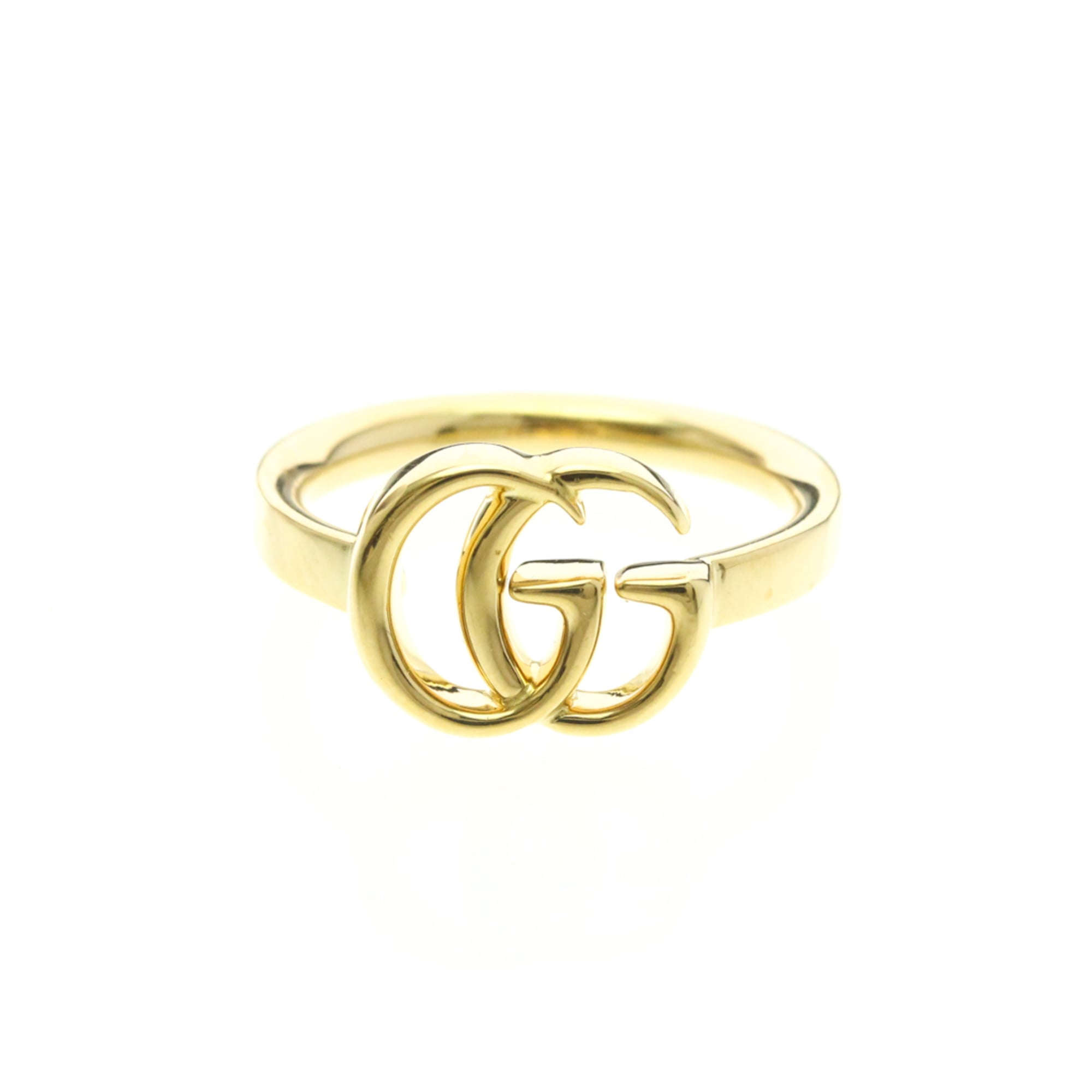 グッチ(Gucci) GGリング K18イエローゴールド(K18YG) ファッション 無し バンドリング ゴールド【中古】