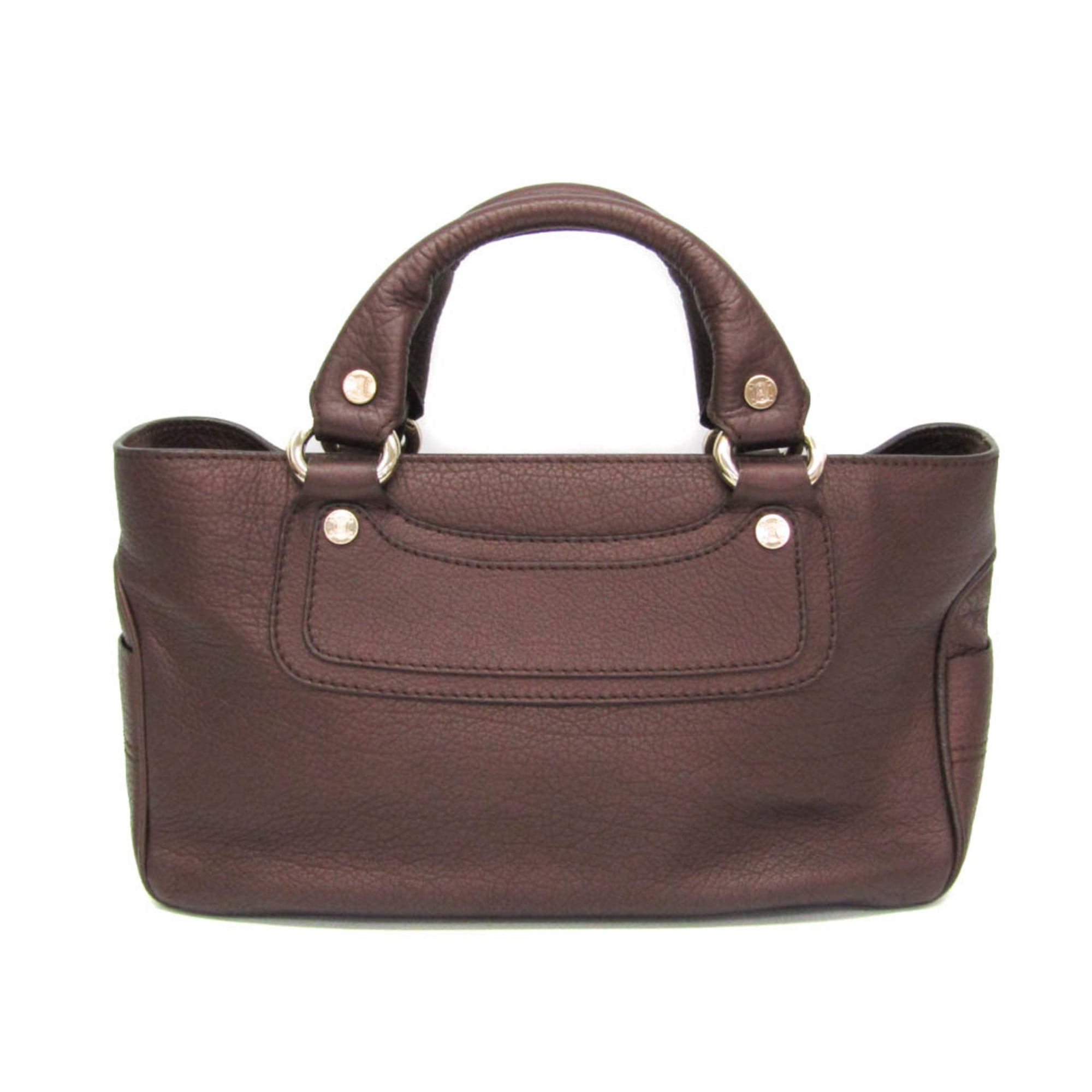 セリーヌ(Celine) ブギー レディース レザー ハンドバッグ ダークブラウン【中古】