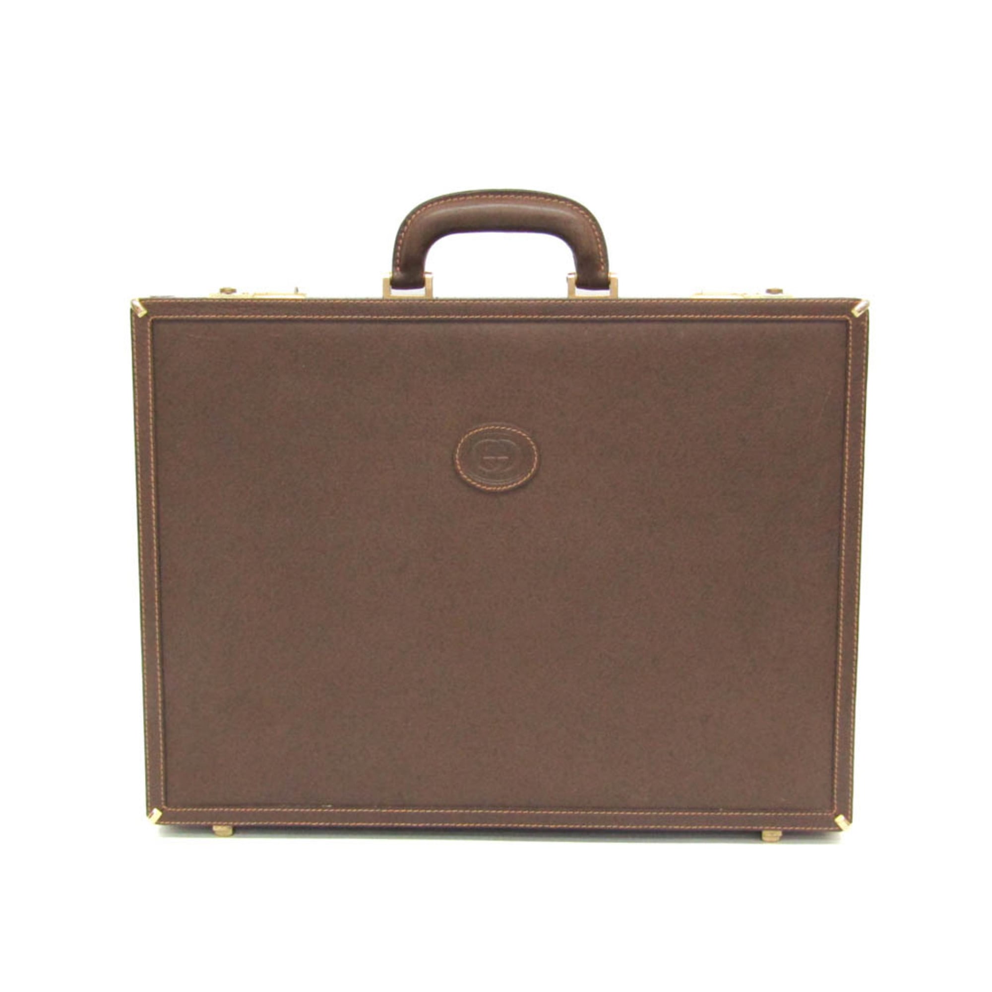 グッチ(Gucci) インターロッキングG 016 20 0491 メンズ,レディース レザー アタッシュケース,ハンドバッグ ブラウン【中古】