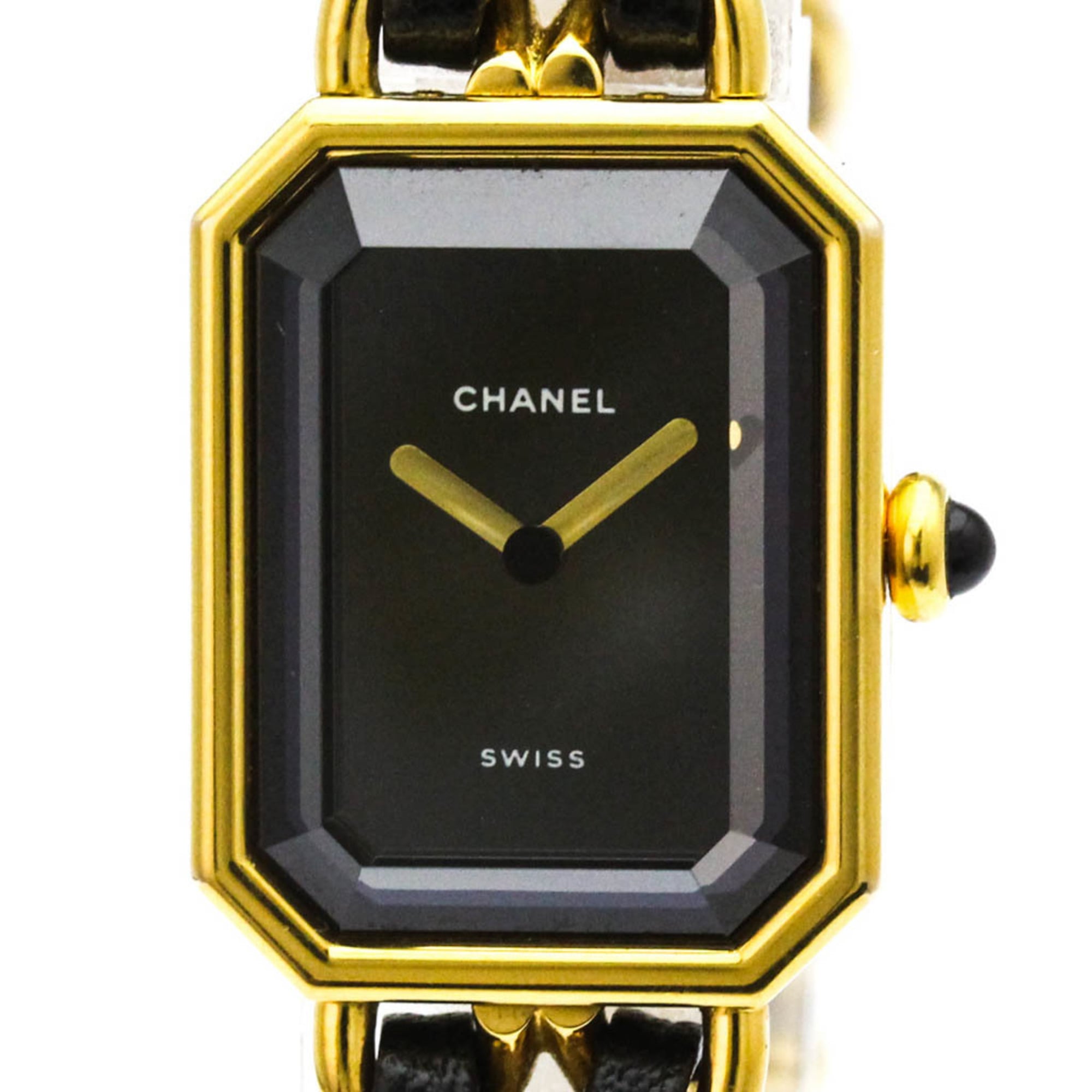 シャネル (CHANEL) プルミエール L 大いさ ゴールドお皿 なめし革 石英 レディース 時辰儀 H0001【中古】
