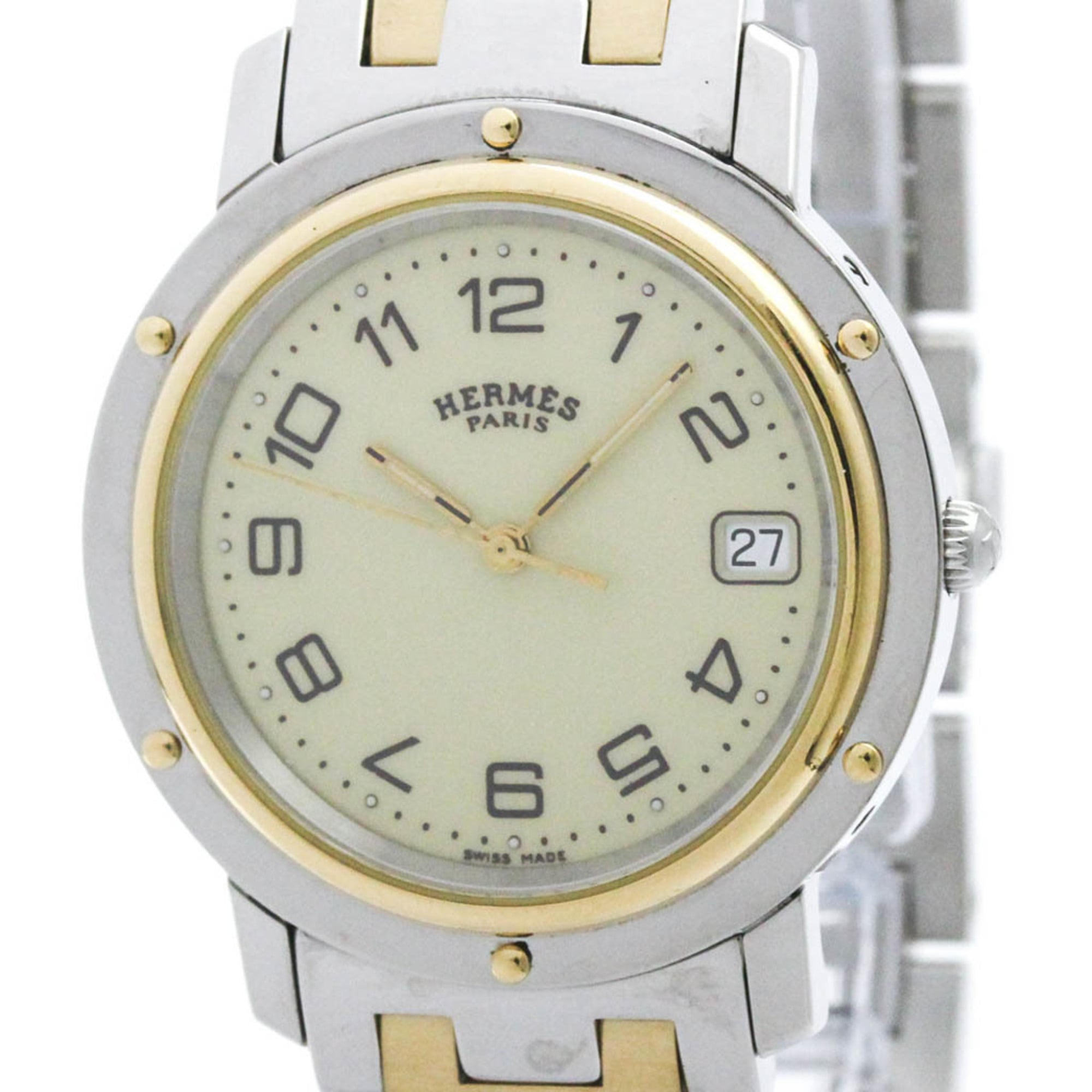 エルメス (HERMES) クリッパー ゴールドプレート ステンレススチール クォーツ メンズ 時計 CL6.720 (外装仕上げ済み)【中古】|eLady