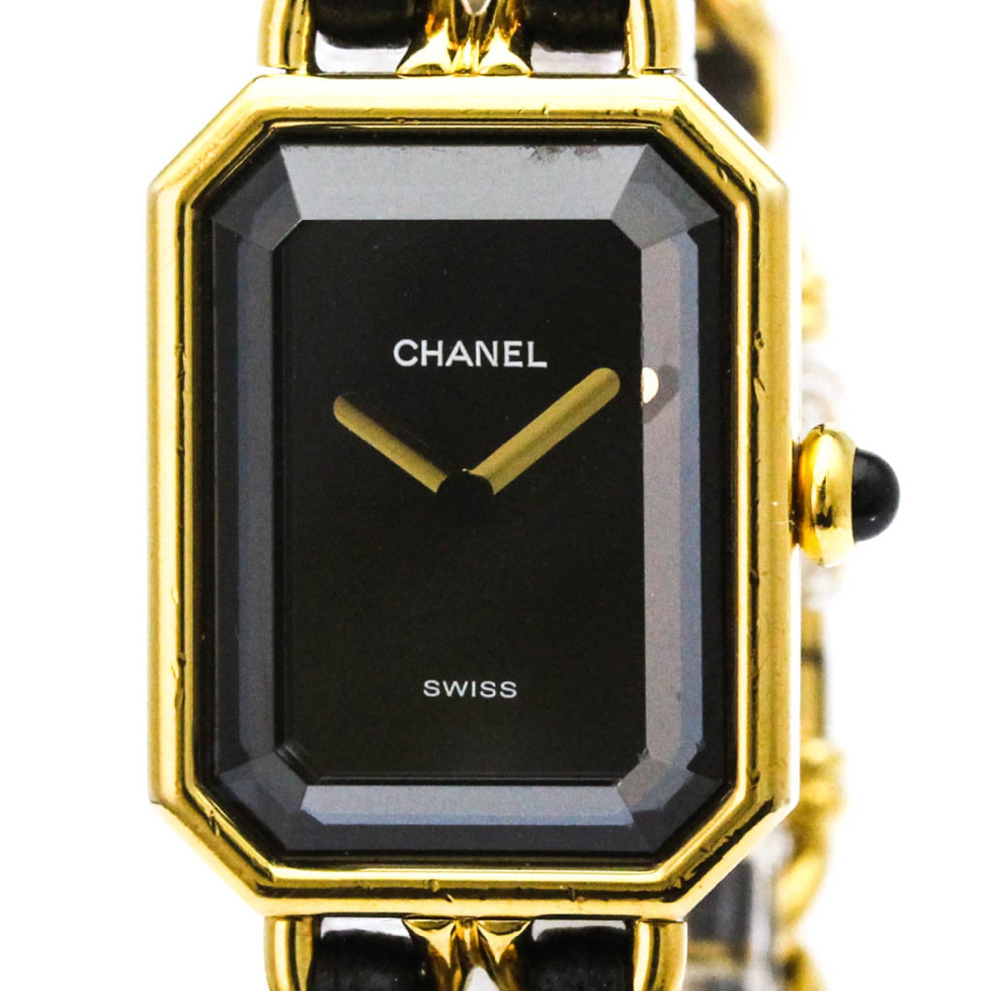 シャネル (CHANEL) プルミエール L 大いさ ゴールドお皿 なめし革 石英 レディース 時辰儀 H0001【中古】