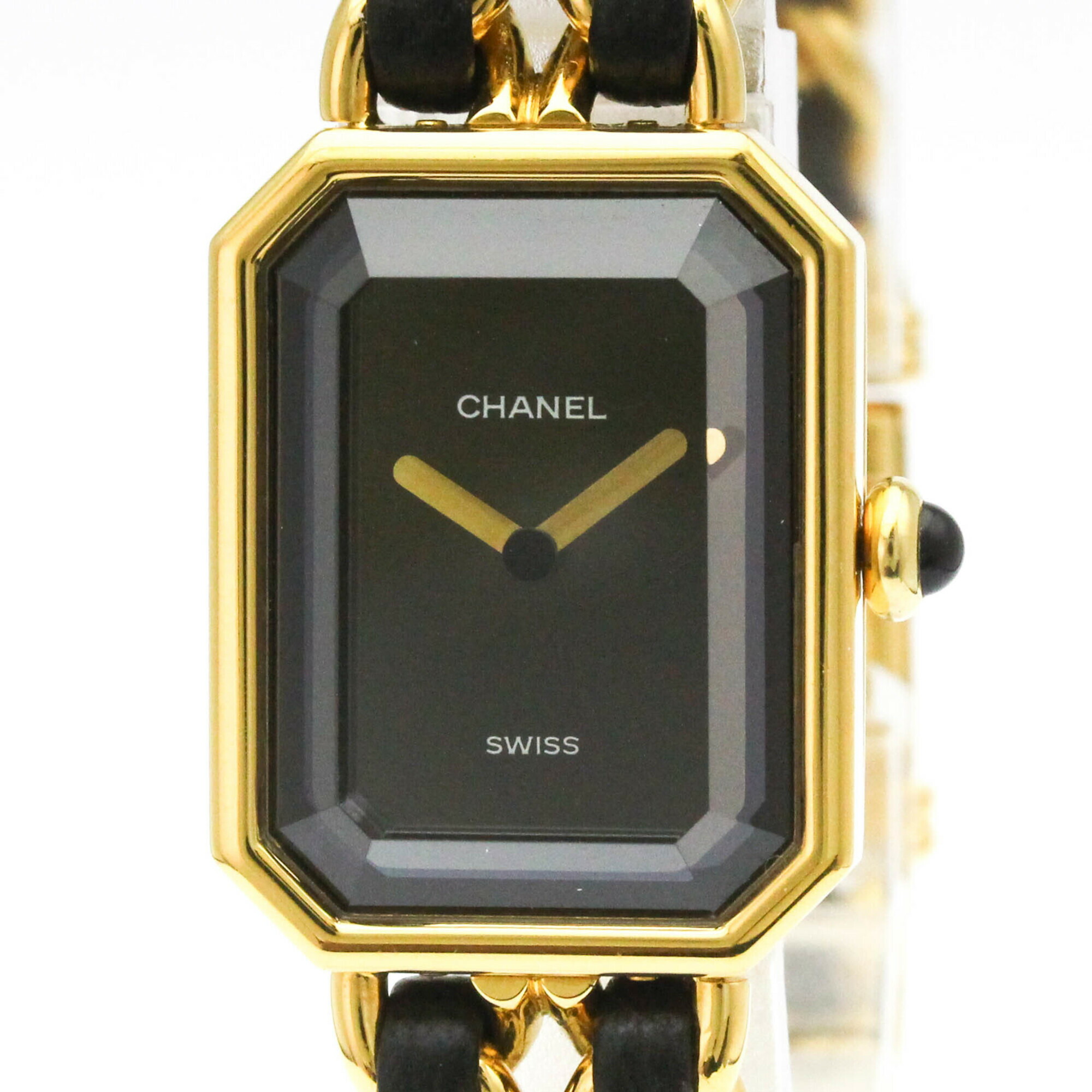 シャネル (CHANEL) プルミエール L 大きさ ゴールド一皿 なめし革 石英 レディース 時辰儀 H0001【中古】