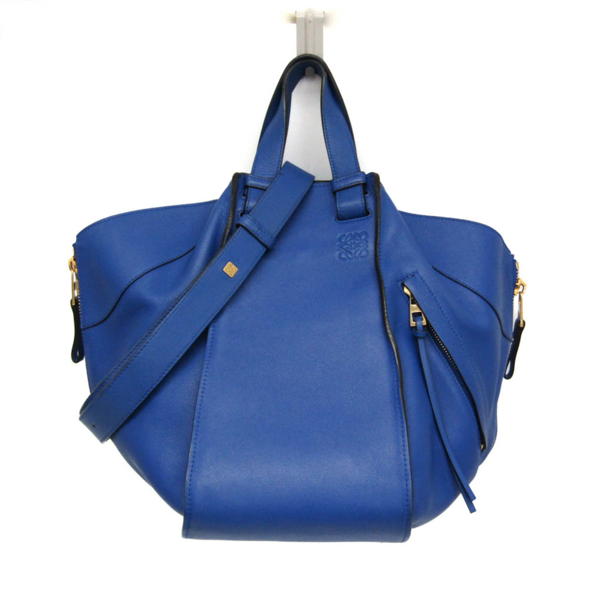 ロエベ(Loewe) ハンモック 並み並み レディース なめし革 ハンドバック,ショルダーバッグ 青色【中古】