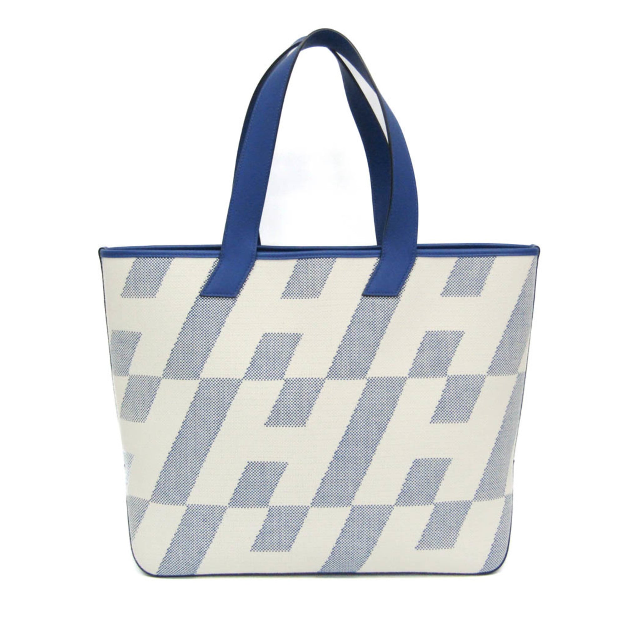 エルメス(Hermes) アンビエ GM レディース,メンズ トワルアッシュ,スイフト トートバッグ 青色,象牙色【中古】