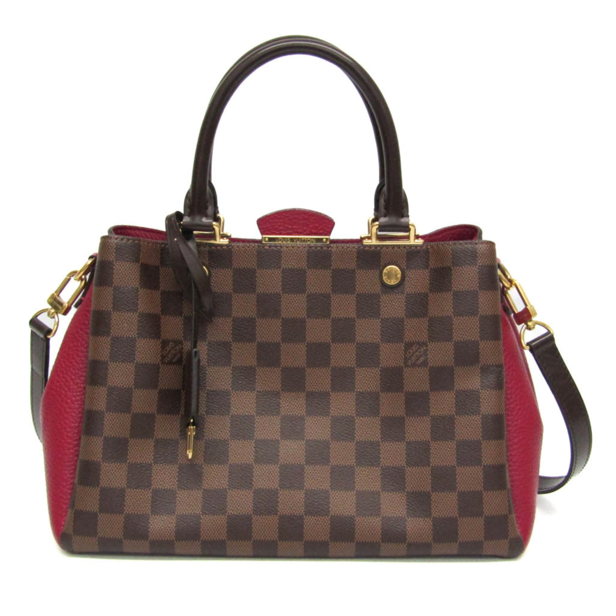 ルイ・ヴィトン(Louis Vuitton) ダミエ ブリタニー N41675 レディース ハンドバッグ,ショルダーバッグ ブラウン,フューシャ【中古】