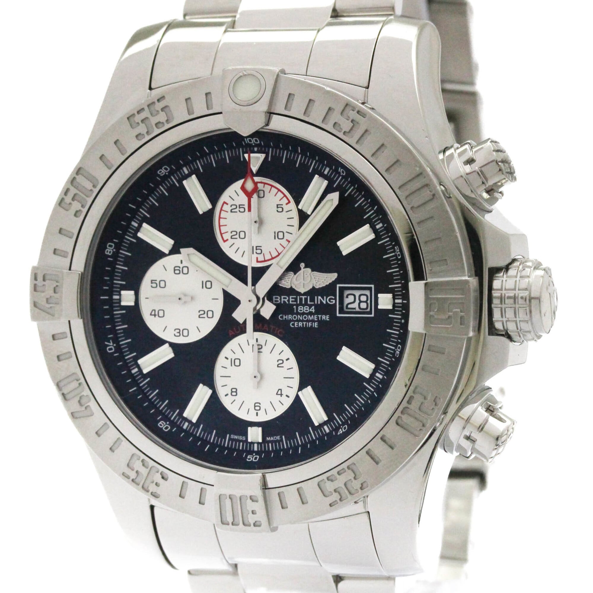 ブライトリング (BREITLING) スーパーアベンジャー ll クロノグラフ ステンレススチール 自動巻き メンズ 時計 A13371 (外装仕上げ済み)【中古】