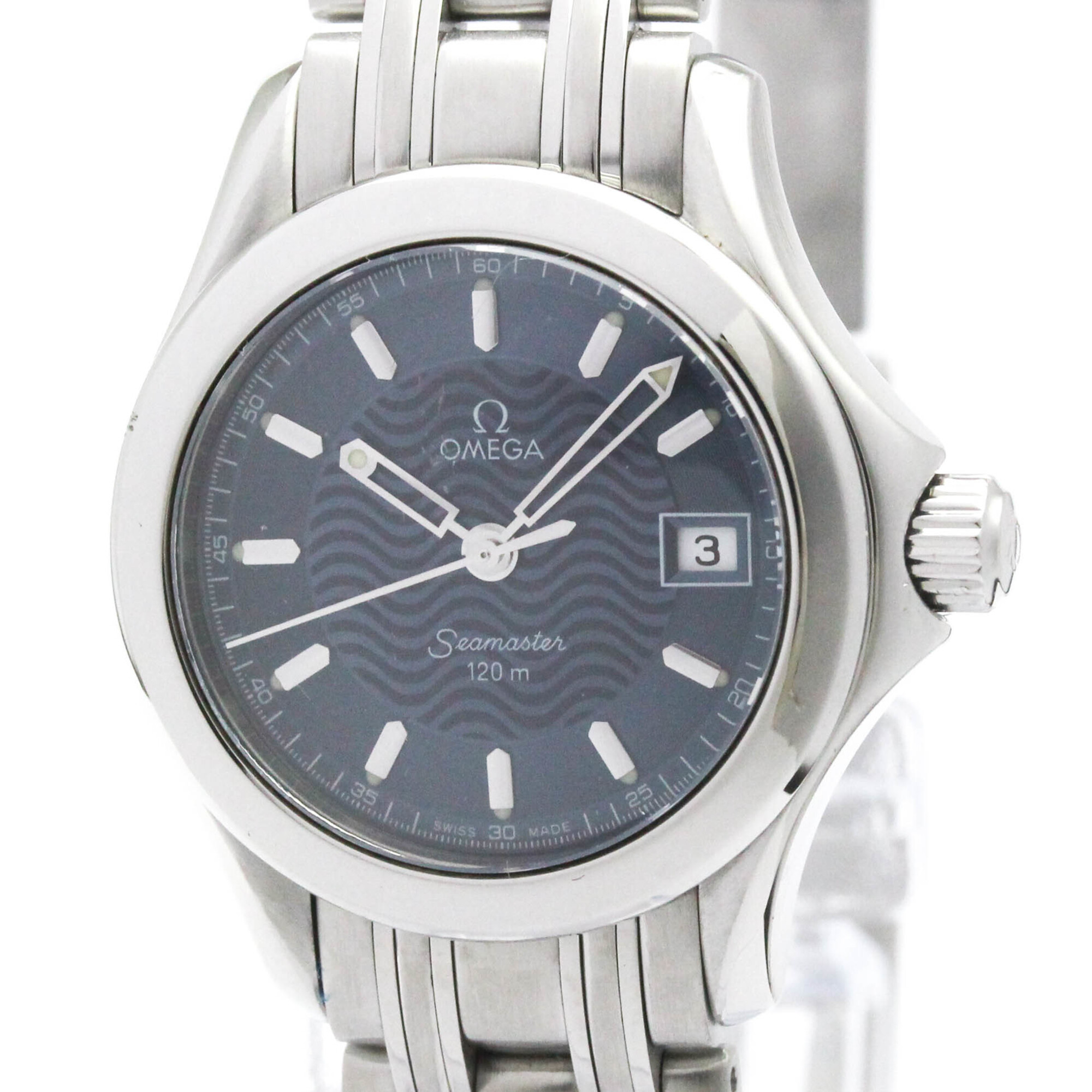 ゼロ (OMEGA) シーマスター 120M ステンレス鋼スチール写真 石英 レディース 時辰儀 2581.81 (飾りつけ入眼済み)【中古】