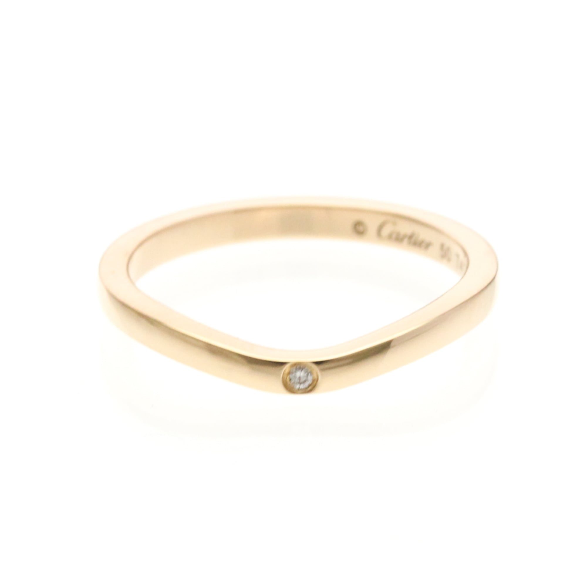 カルティエ(Cartier) バレリーナカーブドバンド リング 3P ダイヤモンド K18ピンクゴールド(K18PG) ファッション ダイヤモンド バンドリング ピンクゴールド(PG)【中古】