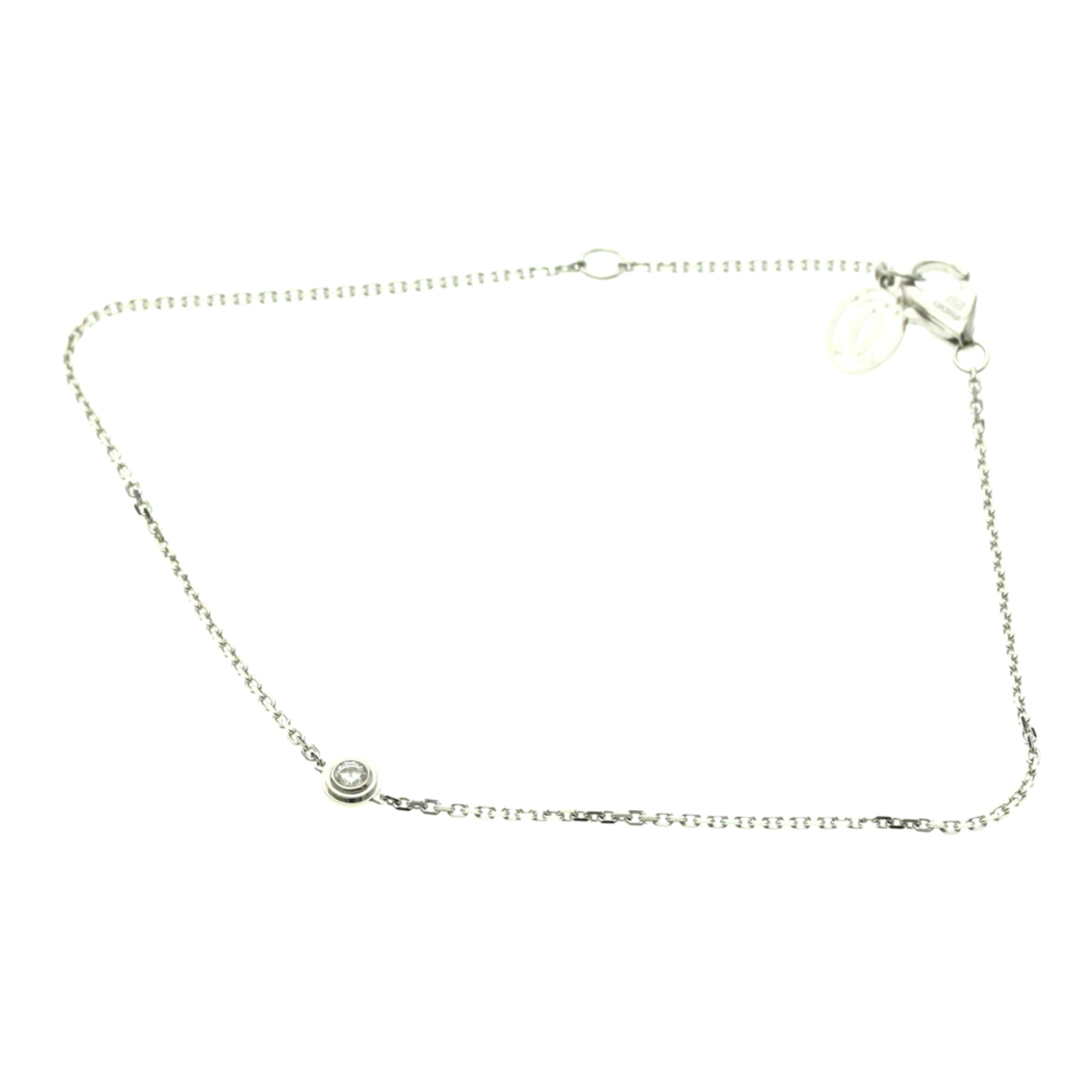 カルティエ(Cartier) ダムール ブレスレット XS K18ホワイトゴールド(K18WG) ダイヤモンド チャームブレスレット シルバー【中古】