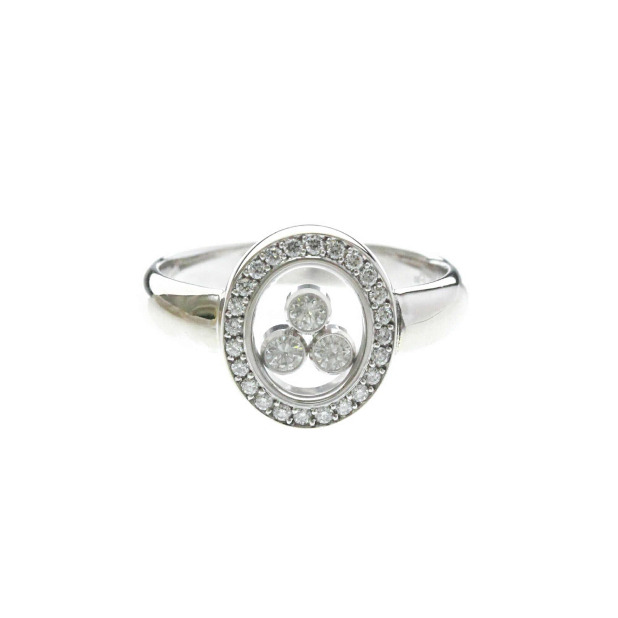 ショパール(Chopard) ハッピーダイヤモンドリング 82/2073 K18ホワイトゴールド(K18WG) ファッション ダイヤモンド バンドリング シルバー【中古】