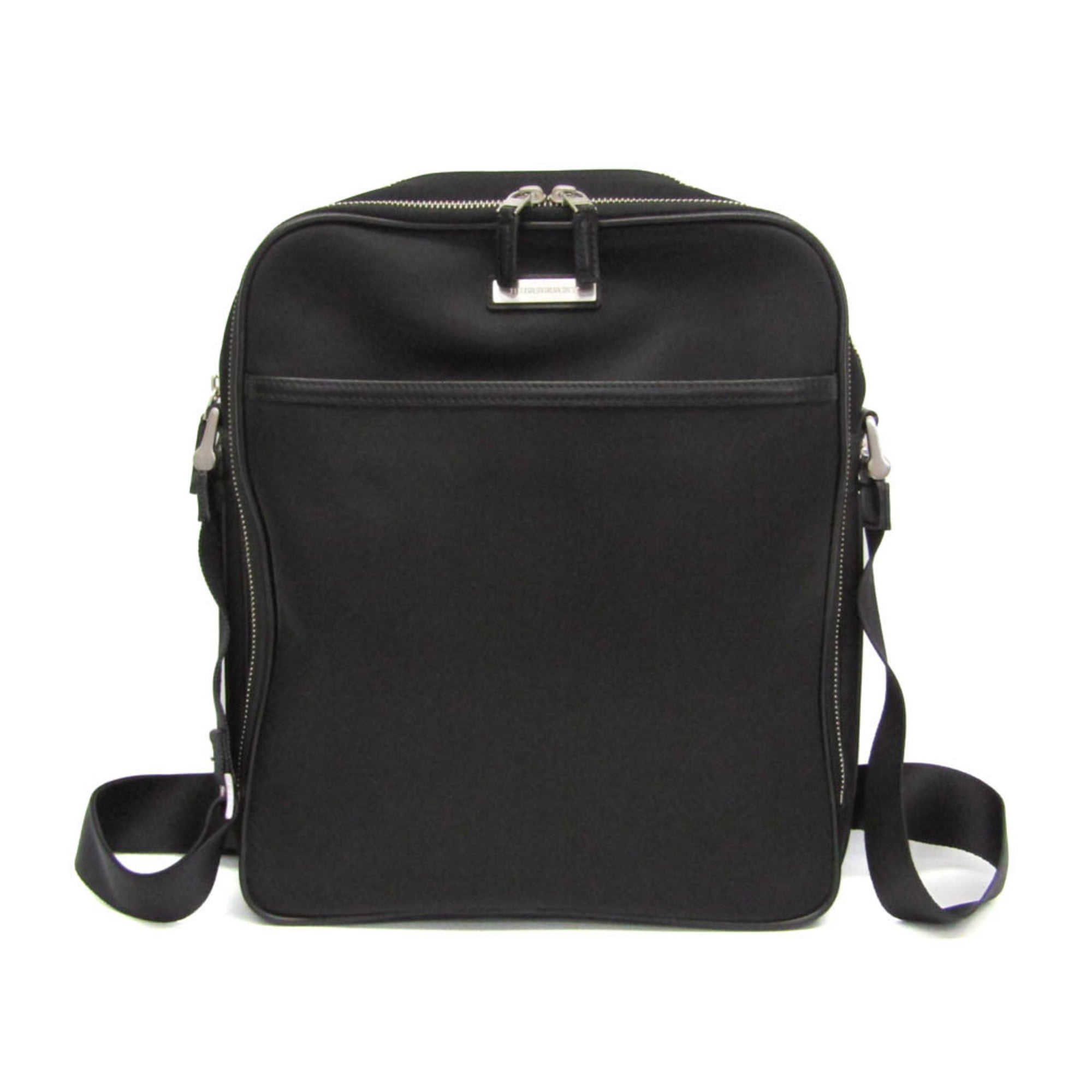 バーバリー(Burberry) メンズ,レディース ナイロン,なめし革 ショルダーバッグ 黒いこと【中古】