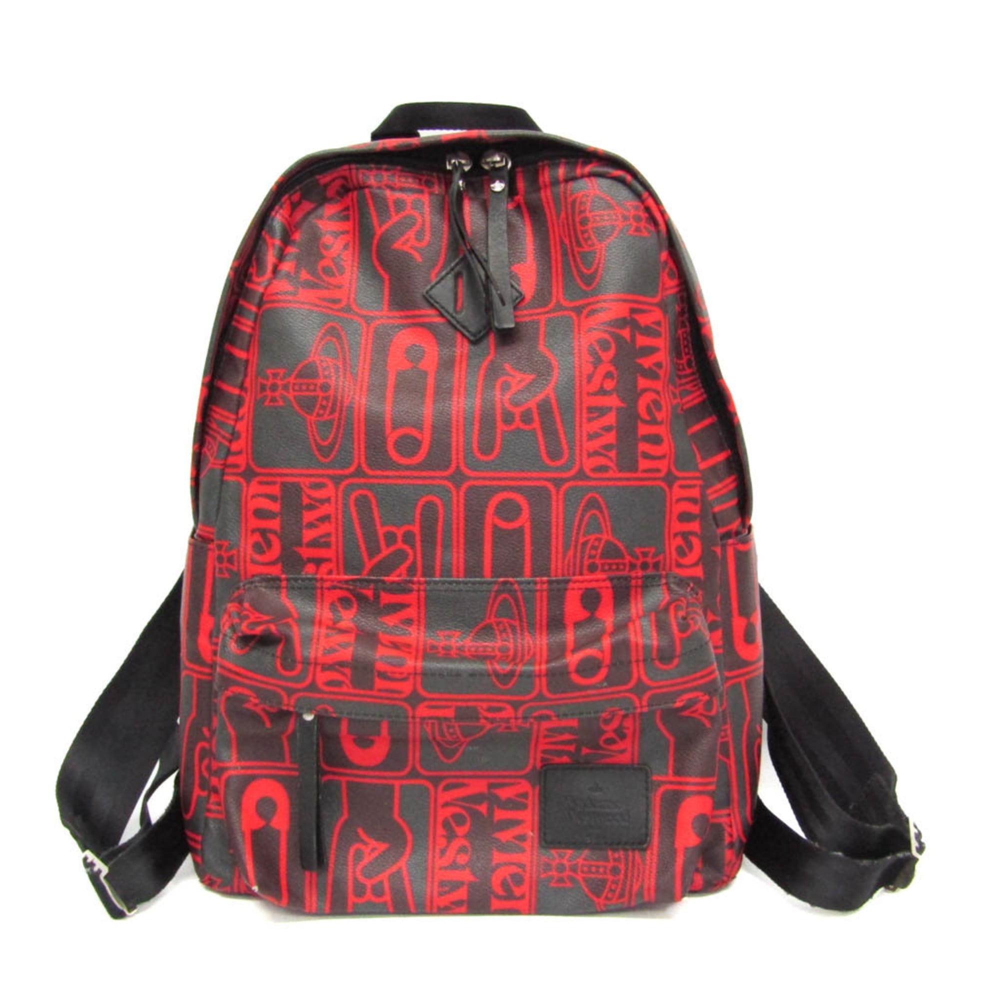 ヴィヴィアン・ウエストウッド(Vivienne Westwood) タグス2 TAGS2 メンズ レザー,PVC リュックサック ダークグレー,レッド【中古】