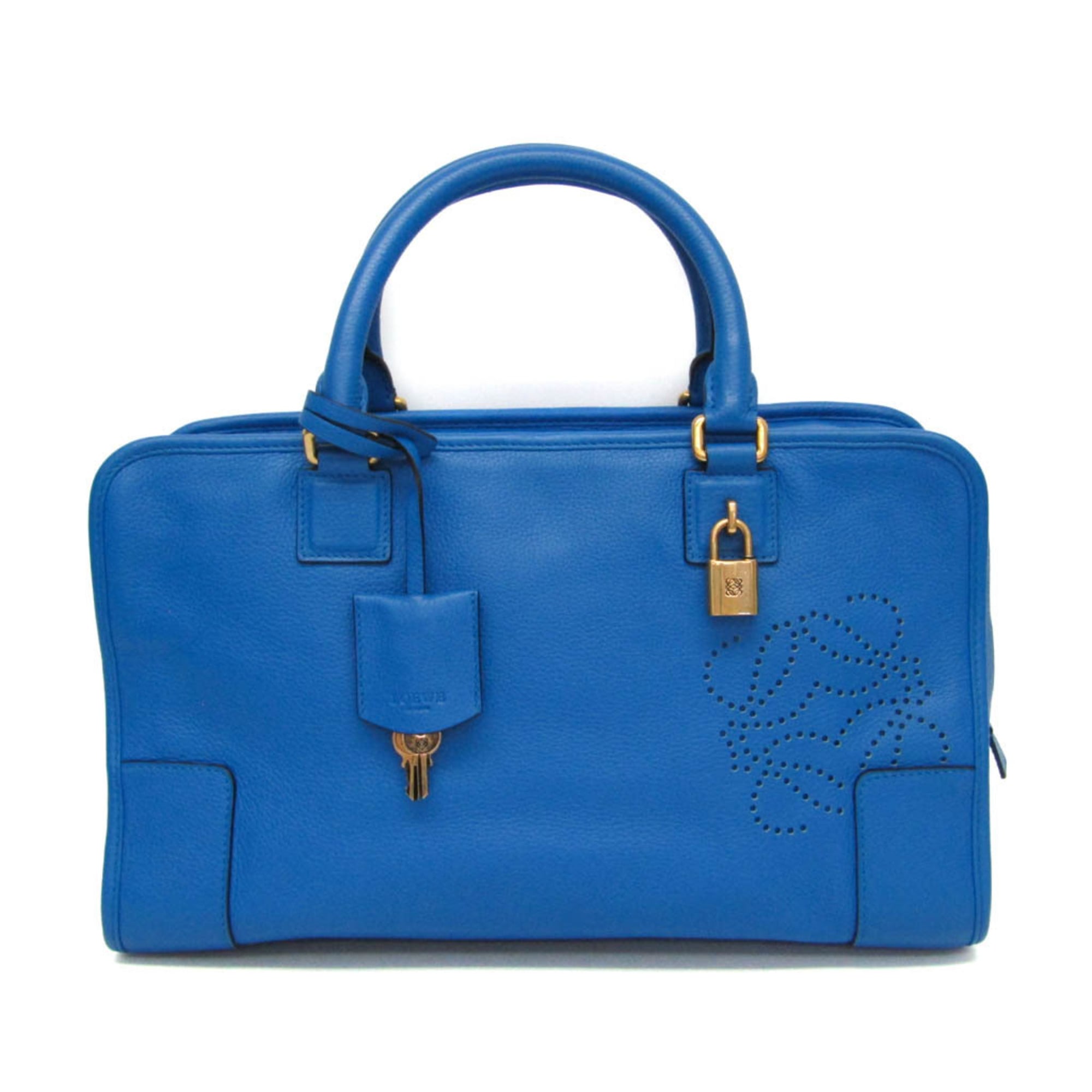 ロエベ(Loewe) アマソナ 36 Limited Edition 352.34.AA22 レディース なめし革 ハンドバック 青碧【中古】