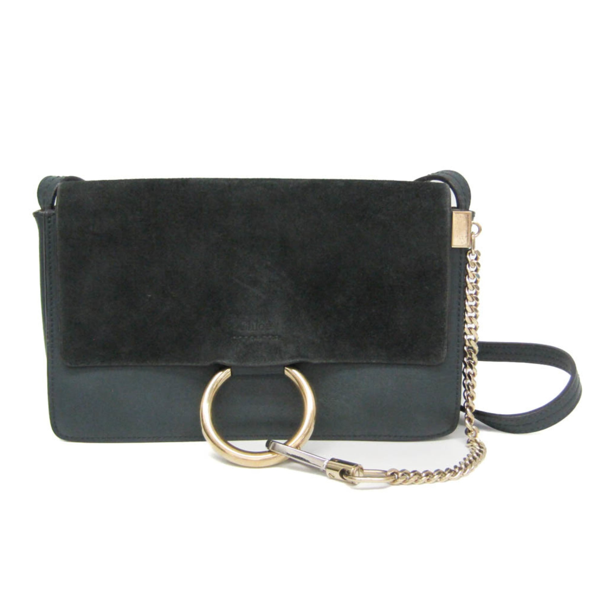 クロエ(Chlo?) フェイ レディース レザー,スエード ショルダーバッグ ダークグリーン【中古】｜eLady