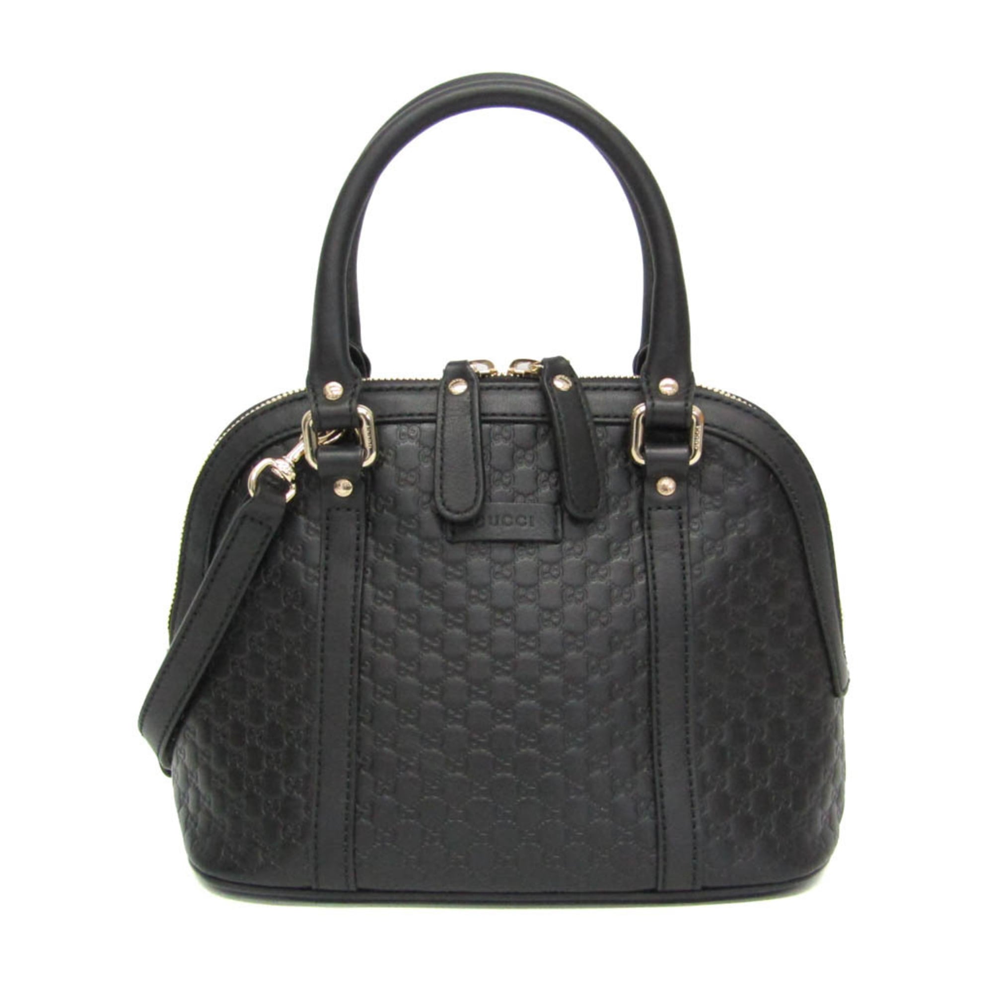 グッチ(Gucci) マイクログッチッシマ 449654 レディース なめし革 ハンドバック,ショルダーバッグ 黒いこと【中古】