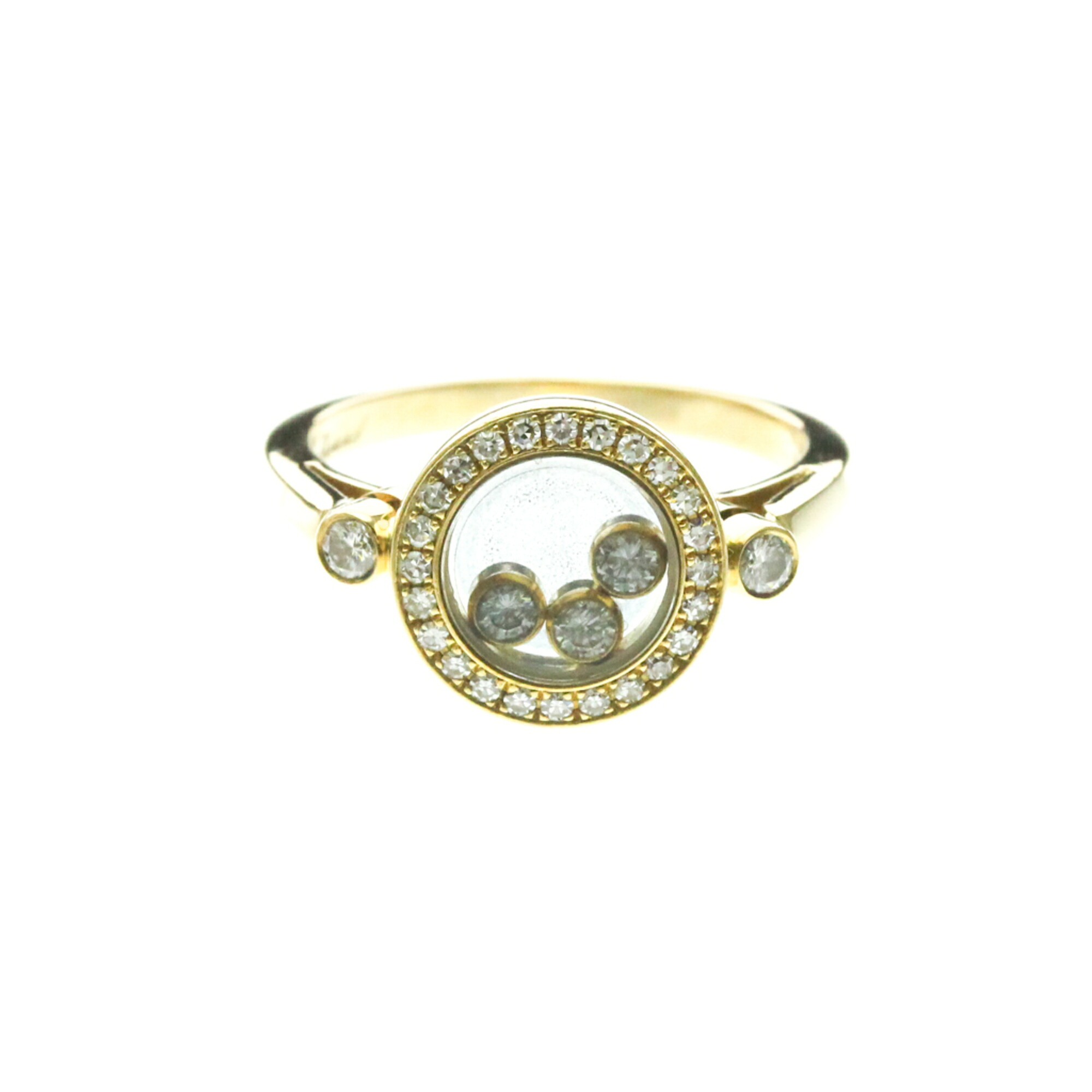 ショパール(Chopard) ハッピーダイヤモンドリング 82/3957 K18イエローゴールド(K18YG) ファッション ダイヤモンド バンドリング ゴールド【中古】