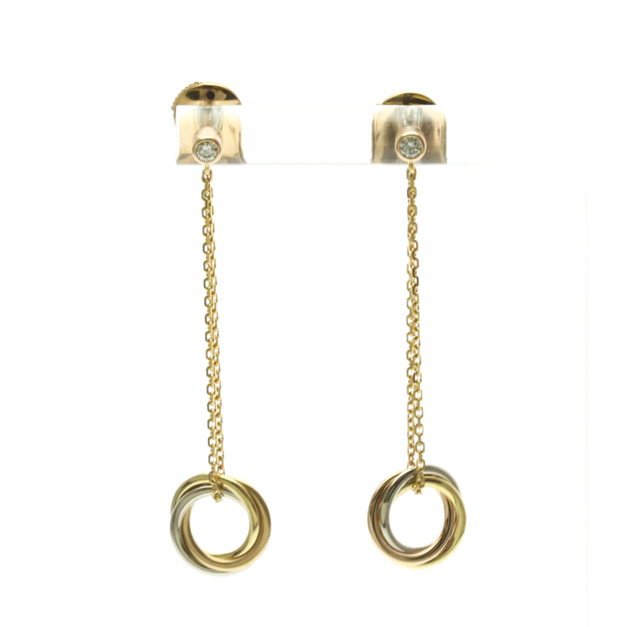 カルティエ(Cartier) スウィートトリニティ1P ダイヤモンド ピアス ダイヤモンド K18イエローゴールド(K18YG),K18ピンクゴールド(K18PG),K18ホワイトゴールド(K18WG) ドロップピアス ゴールド【中古】