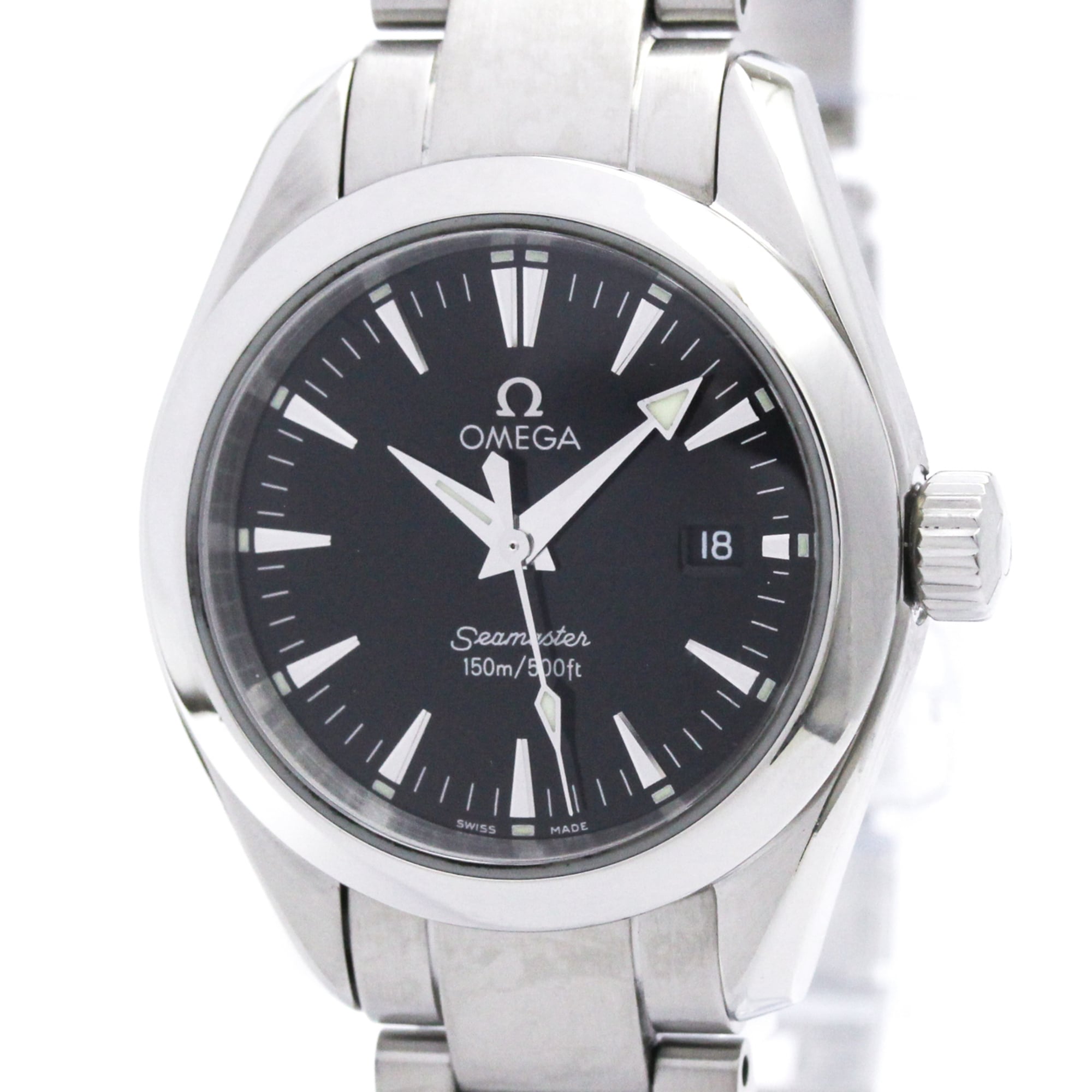 ゼロ (OMEGA) シーマスター アクアテラ ステンレス鋼スチール写真 石英 レディース 時辰儀 2577.50 (飾りつけ入眼済み)【中古】