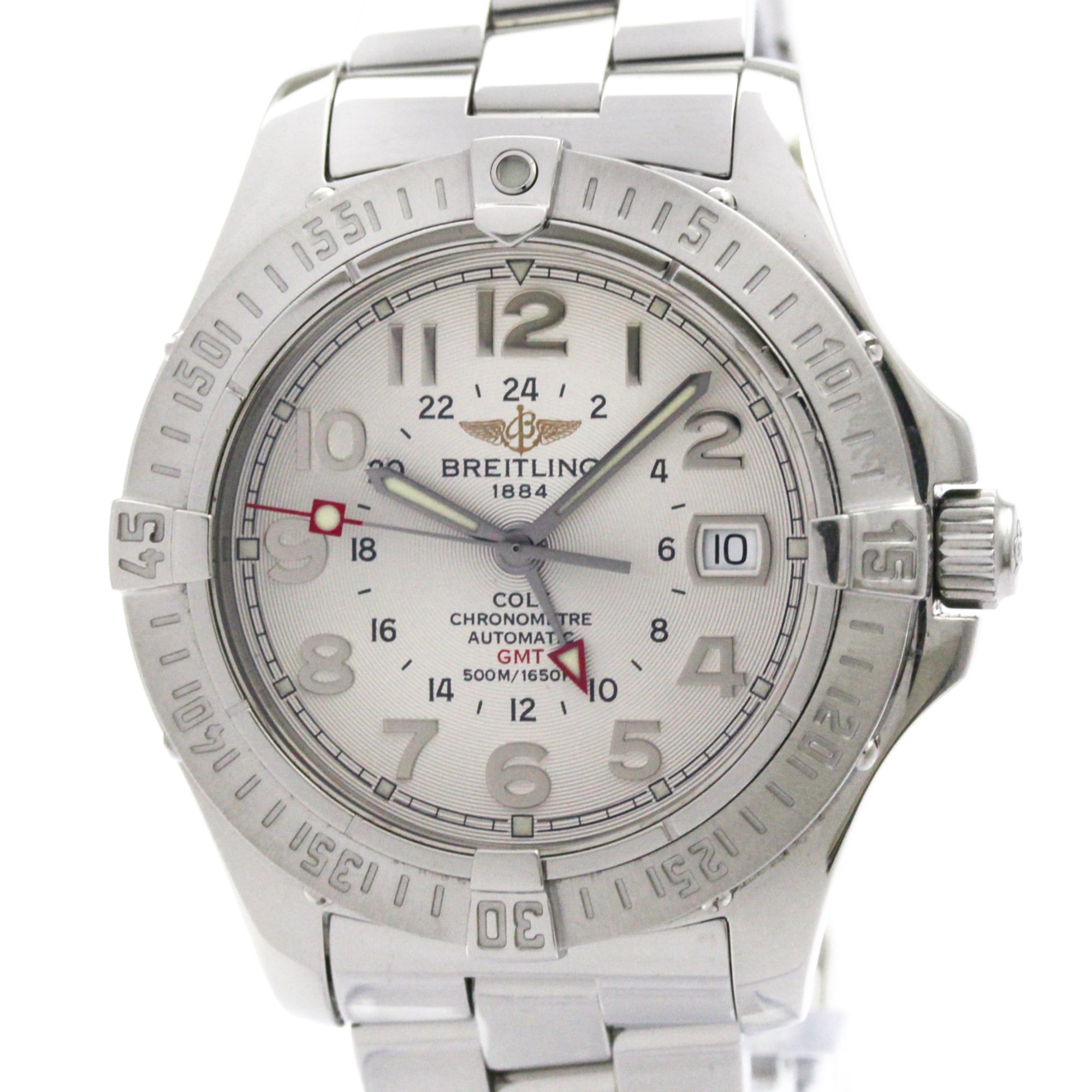 ブライト輪っか (BREITLING) コルト GMT ステンレス鋼スチール写真 自動小銃一巻き メンズ 時辰儀 A32350 (飾りつけ入眼済み)【中古】
