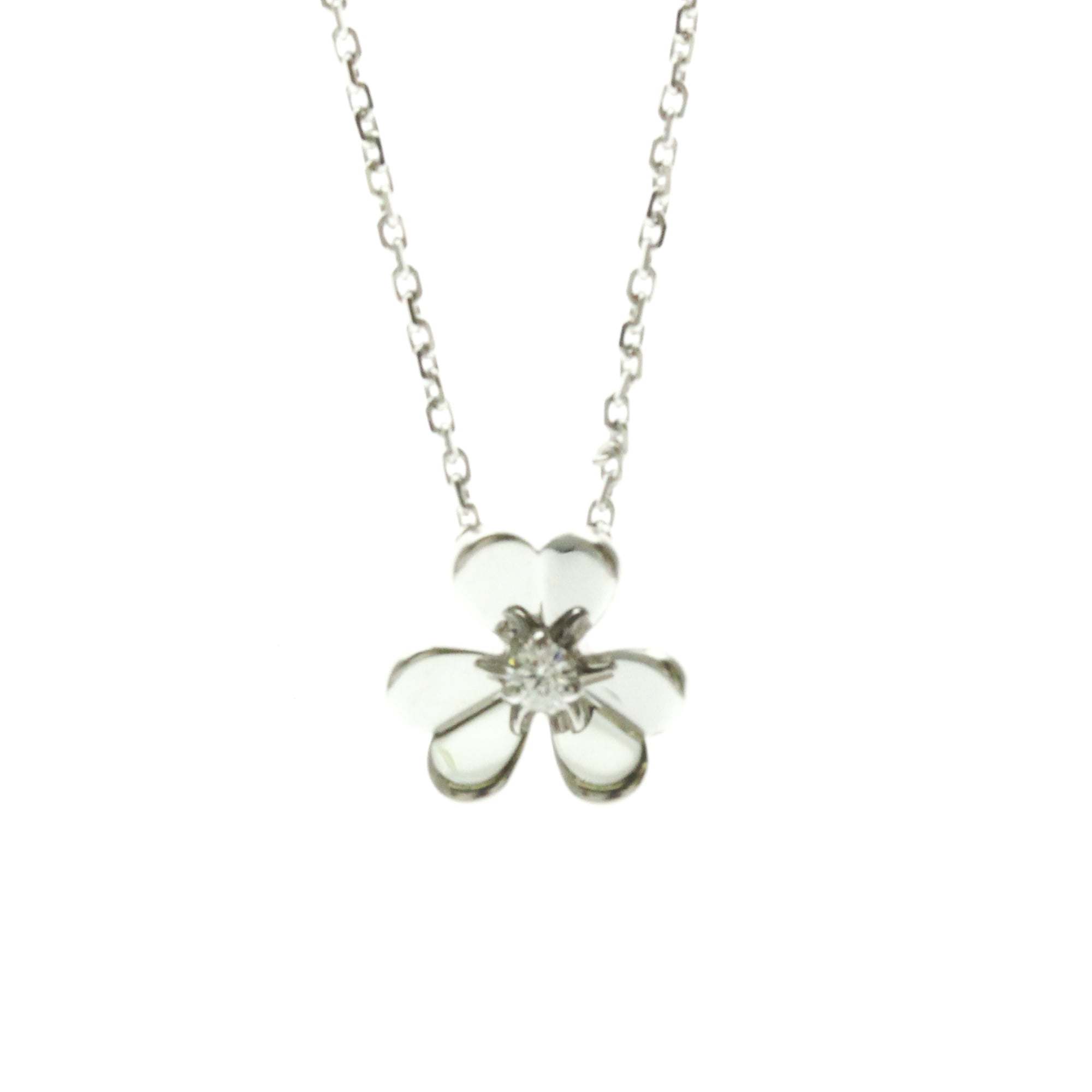 ヴァン・クリーフ＆アーペル(Van Cleef & Arpels) K18ホワイトゴールド(K18WG) ダイヤモンド メンズ,レディース ファッション ペンダントネックレス (シルバー) フリヴォル ミニ ダイヤモンド ネックレス【中古】