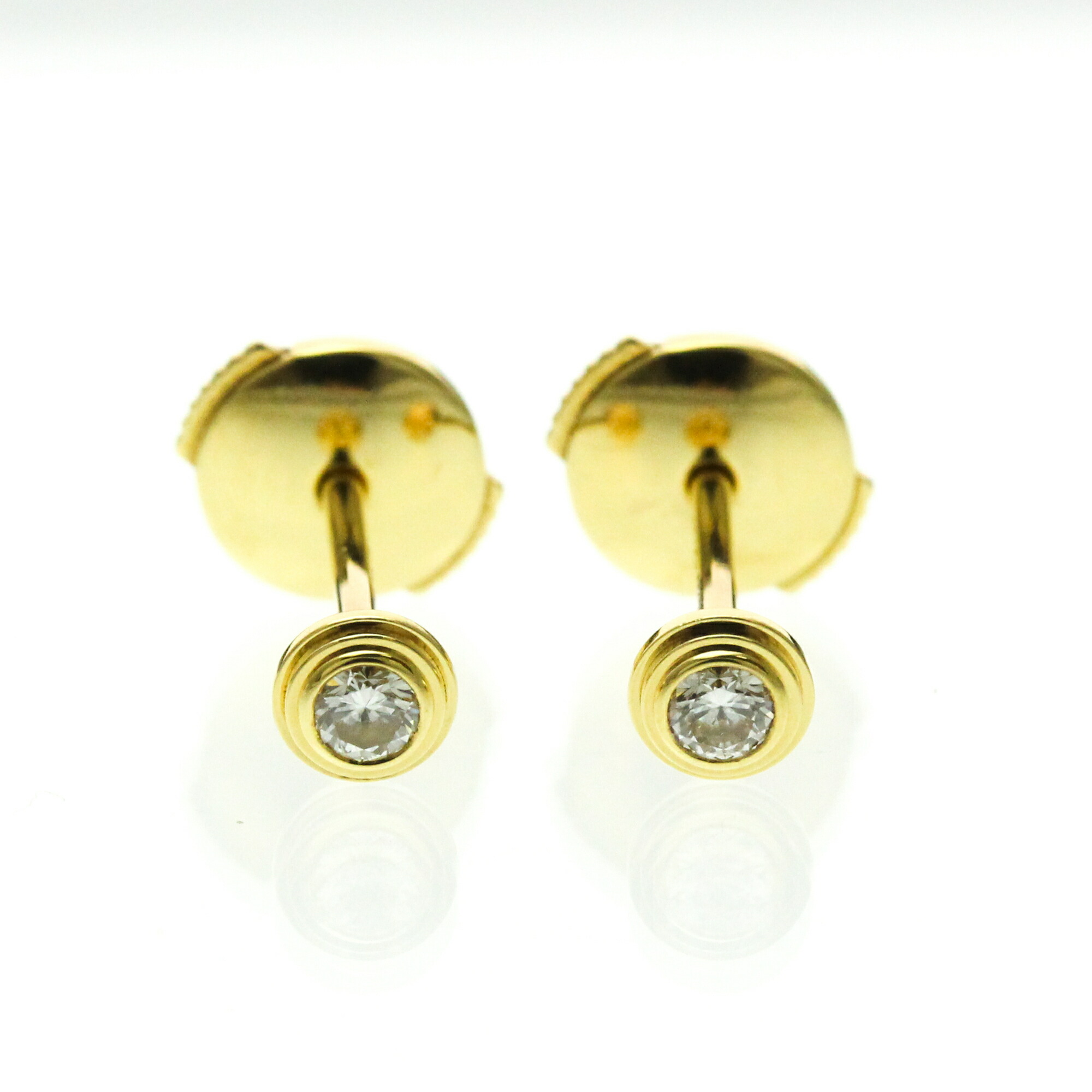 カルティエ(Cartier) ダムール ダイヤモンド ピアス XS ダイヤモンド K18イエローゴールド(K18YG) スタッドピアス ゴールド【中古】