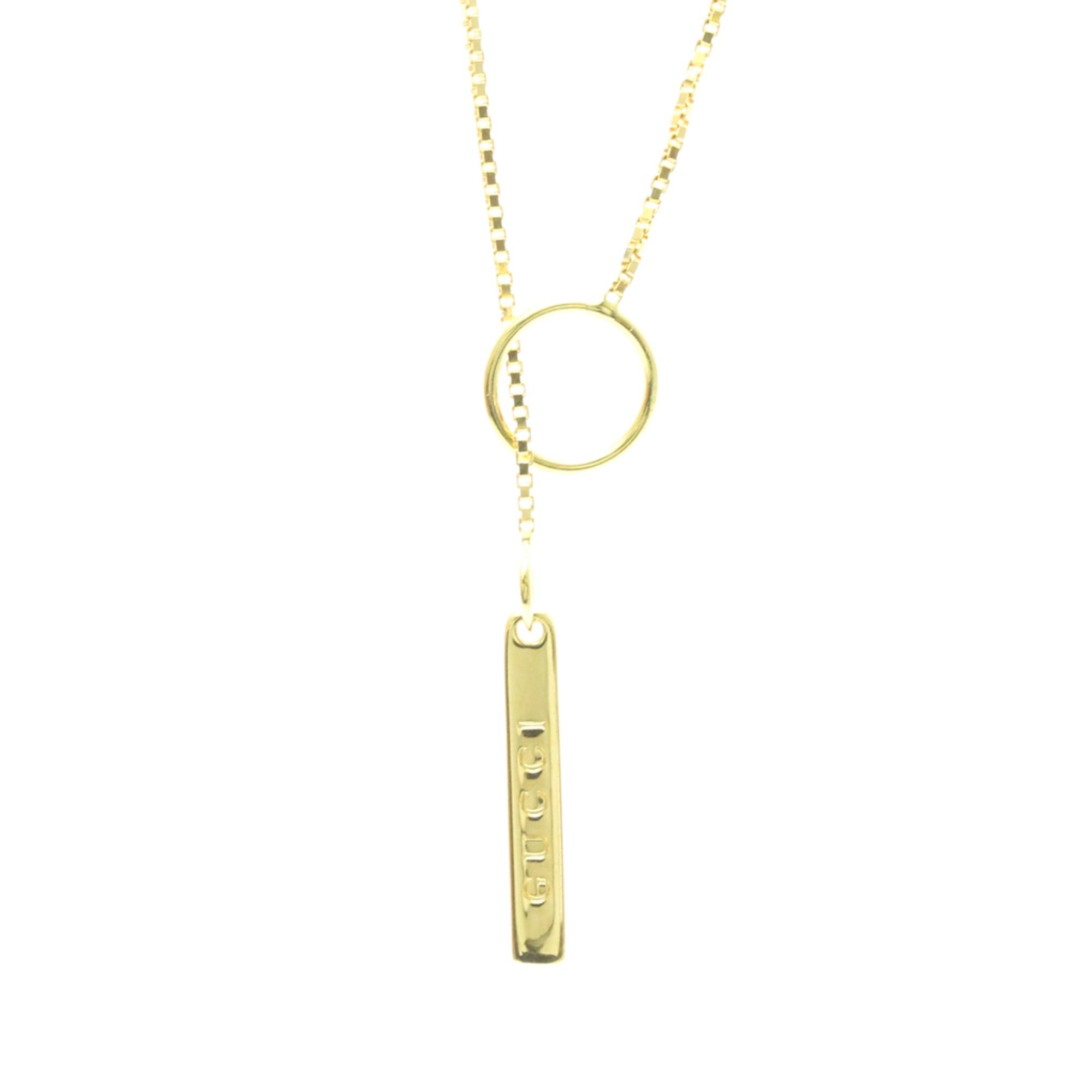 グッチ(Gucci) K18イエローゴールド(K18YG) 無し メンズ,レディース ファッション ペンダントネックレス (ゴールド) ラリアット ネックレス【中古】