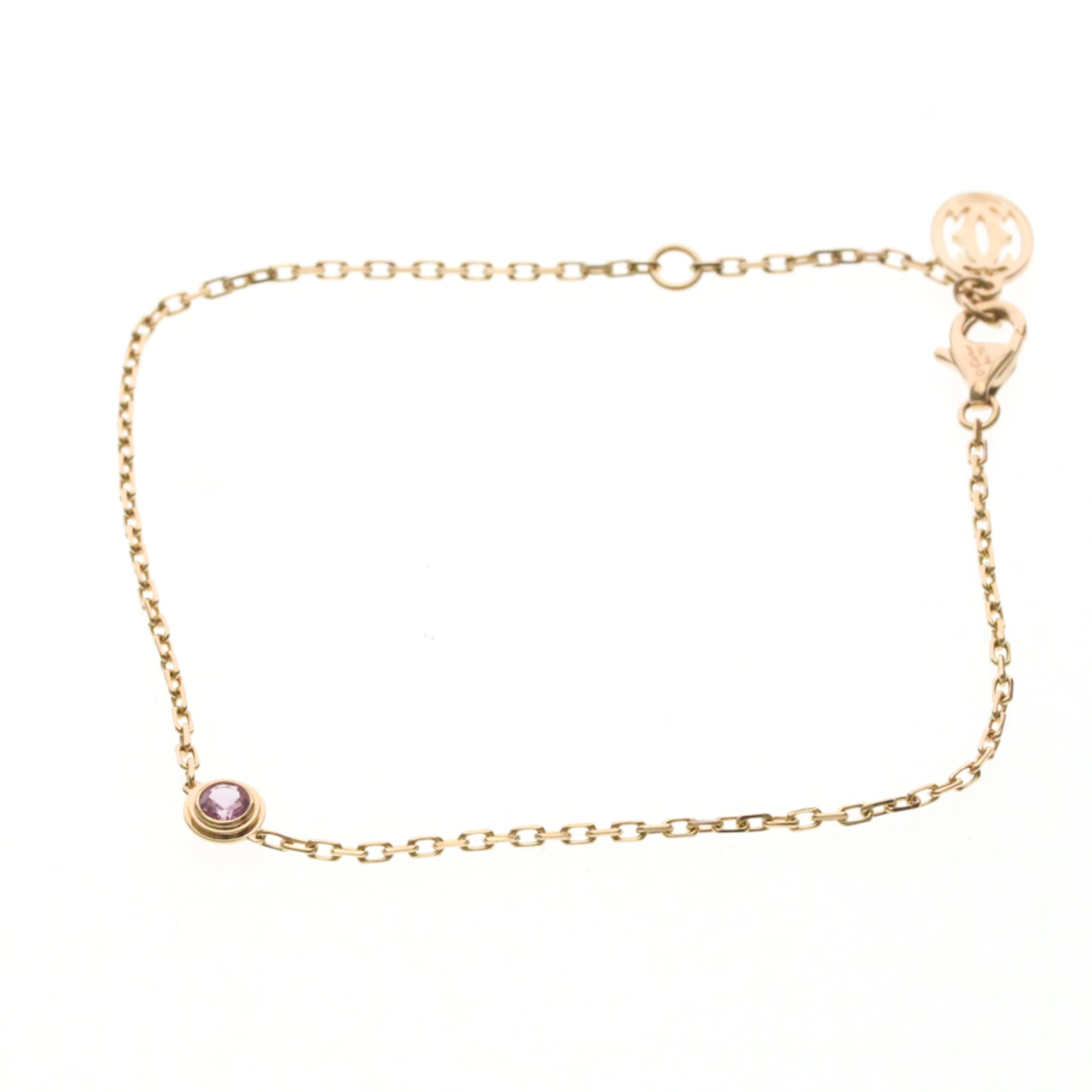 カルティエ(Cartier) ダムール ピンクサファイア ブレスレット K18ピンクゴールド(K18PG) サファイア チャームブレスレット ピンクゴールド(PG)【中古】