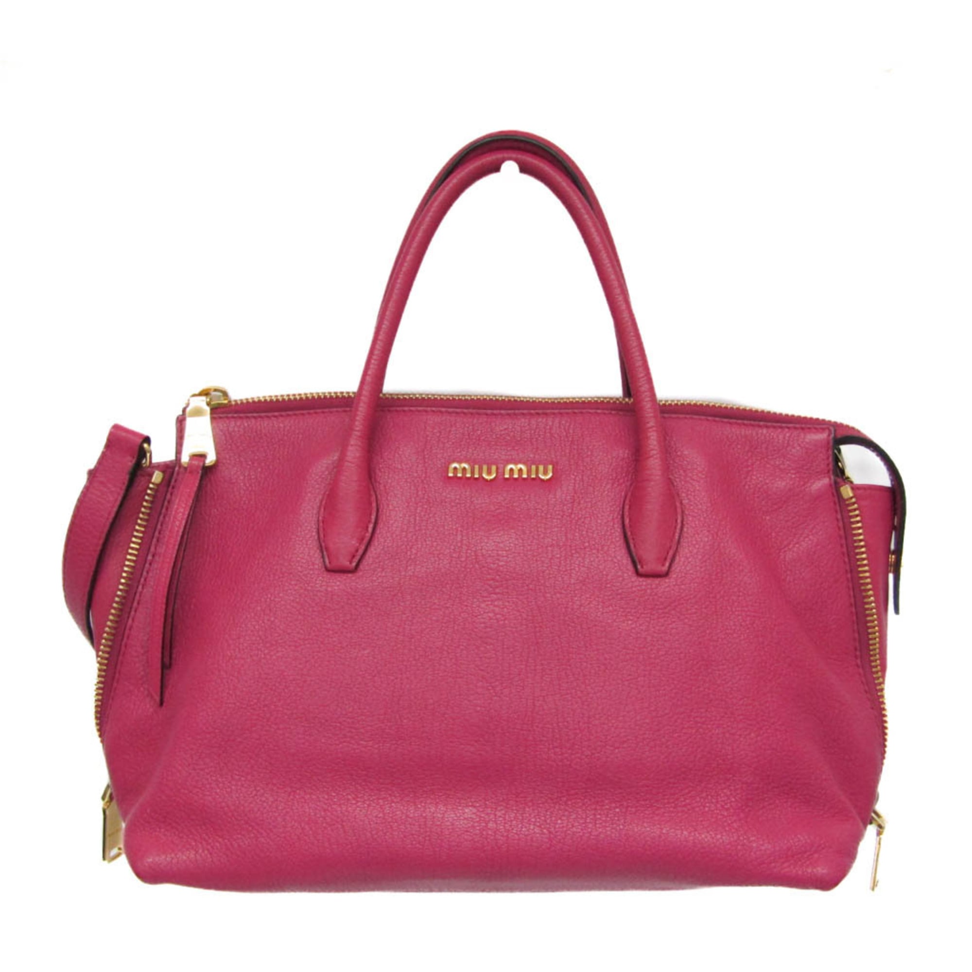 ミュウミュウ(Miu Miu) マドラス MADRAS RN1016 レディース レザー ハンドバッグ,ショルダーバッグ ピンク【中古】｜eLady