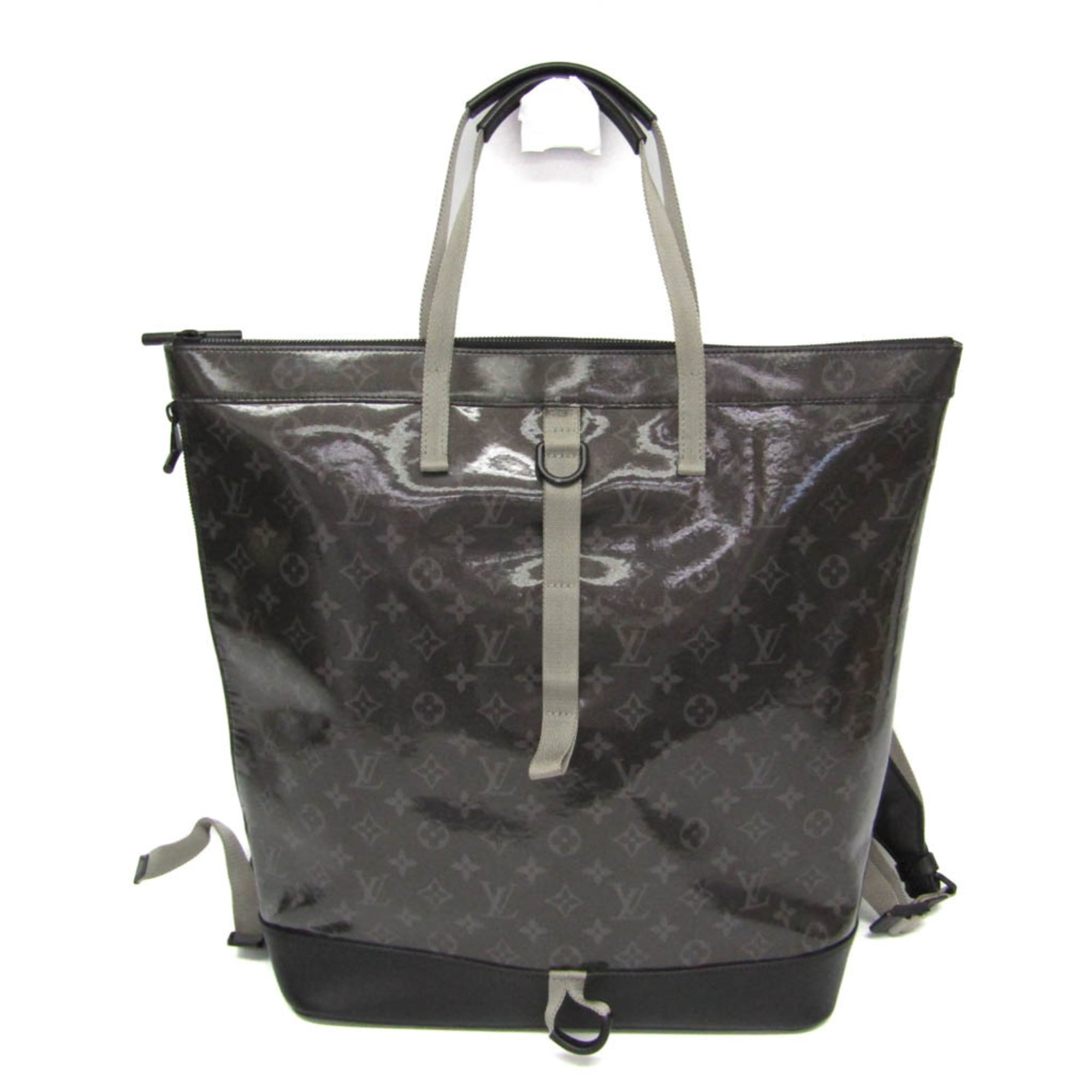 ルイ・ヴィトン(Louis Vuitton) モノグラム・エクリプス グレーズ ジップド トート M43900 メンズ リュックサック,トートバッグ ブラック,グレープ【中古】