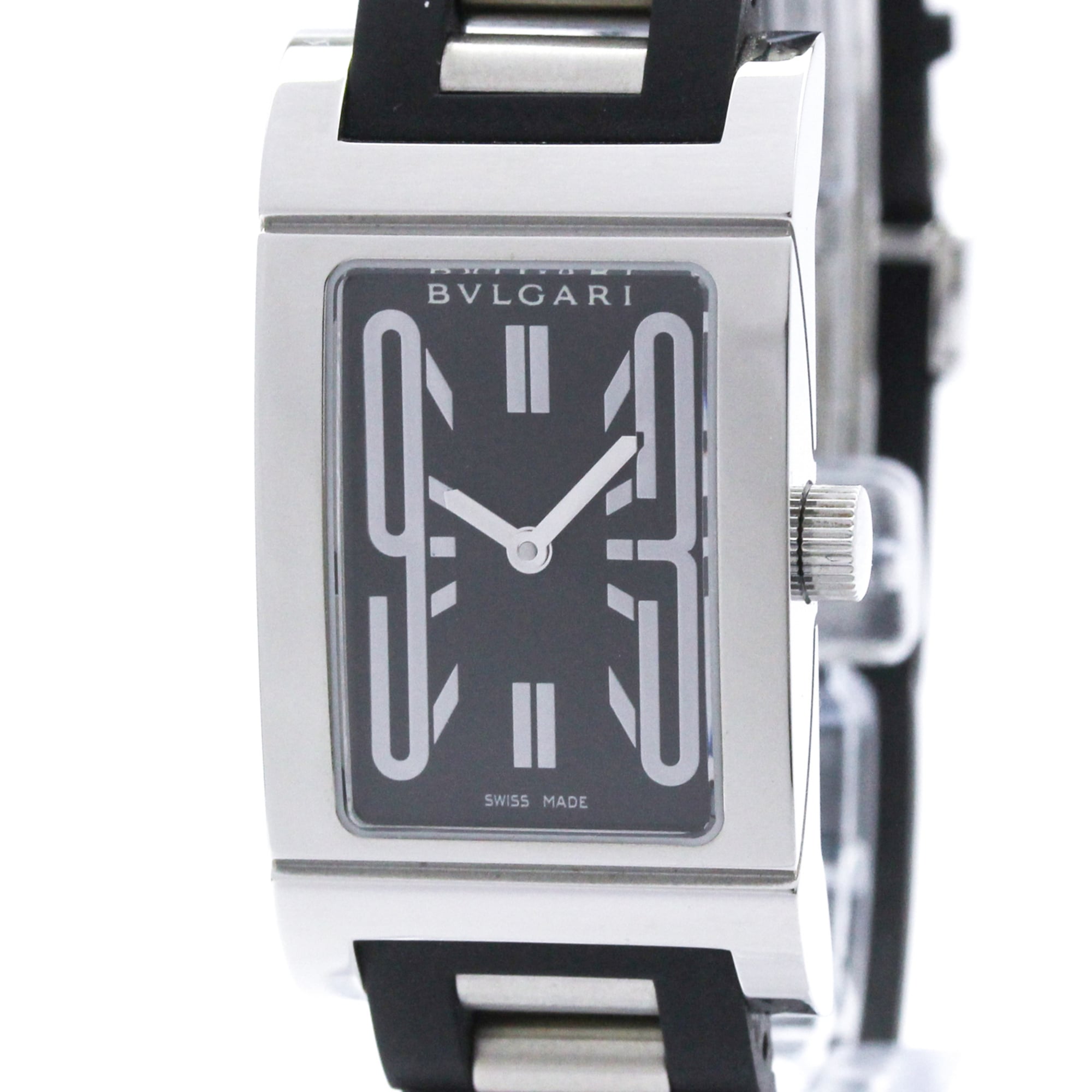 ブルガリ (BVLGARI) レッタンゴロ ステンレススチール クォーツ レディース 時計 RT39S (外装仕上げ済み)【中古】｜eLady