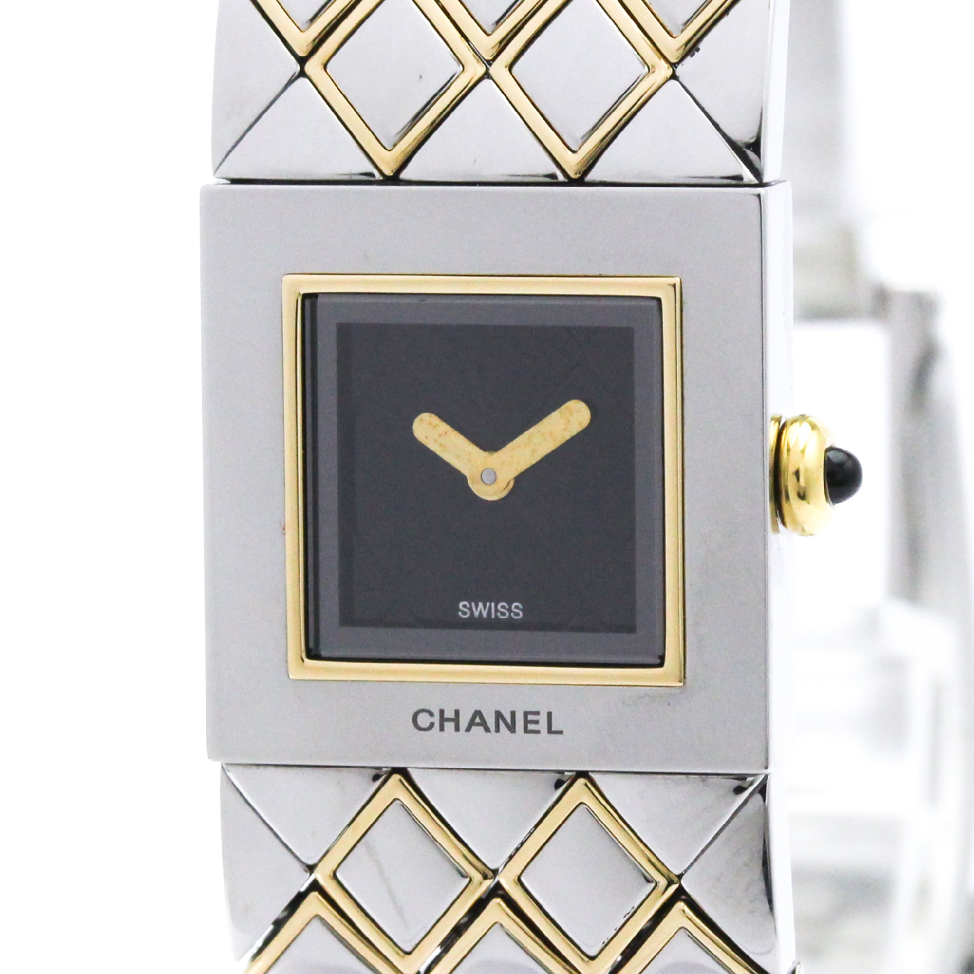 シャネル (CHANEL) マトラッセ K18 ゴールド ステンレス鋼スチール写真 石英 レディース 時辰儀 H0475 (飾りつけ仕上済み)【中古】