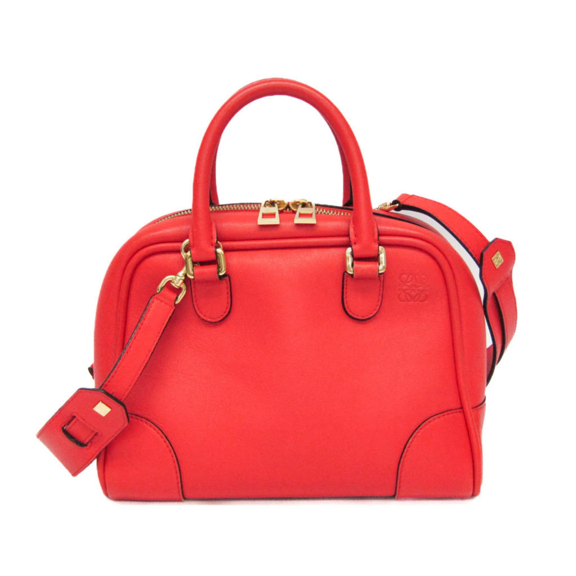 ロエベ(Loewe) アマソナ 75 スモール 301.30BL01 レディース なめし革 ハンドバック,ショルダーバッグ 赤いこと【中古】