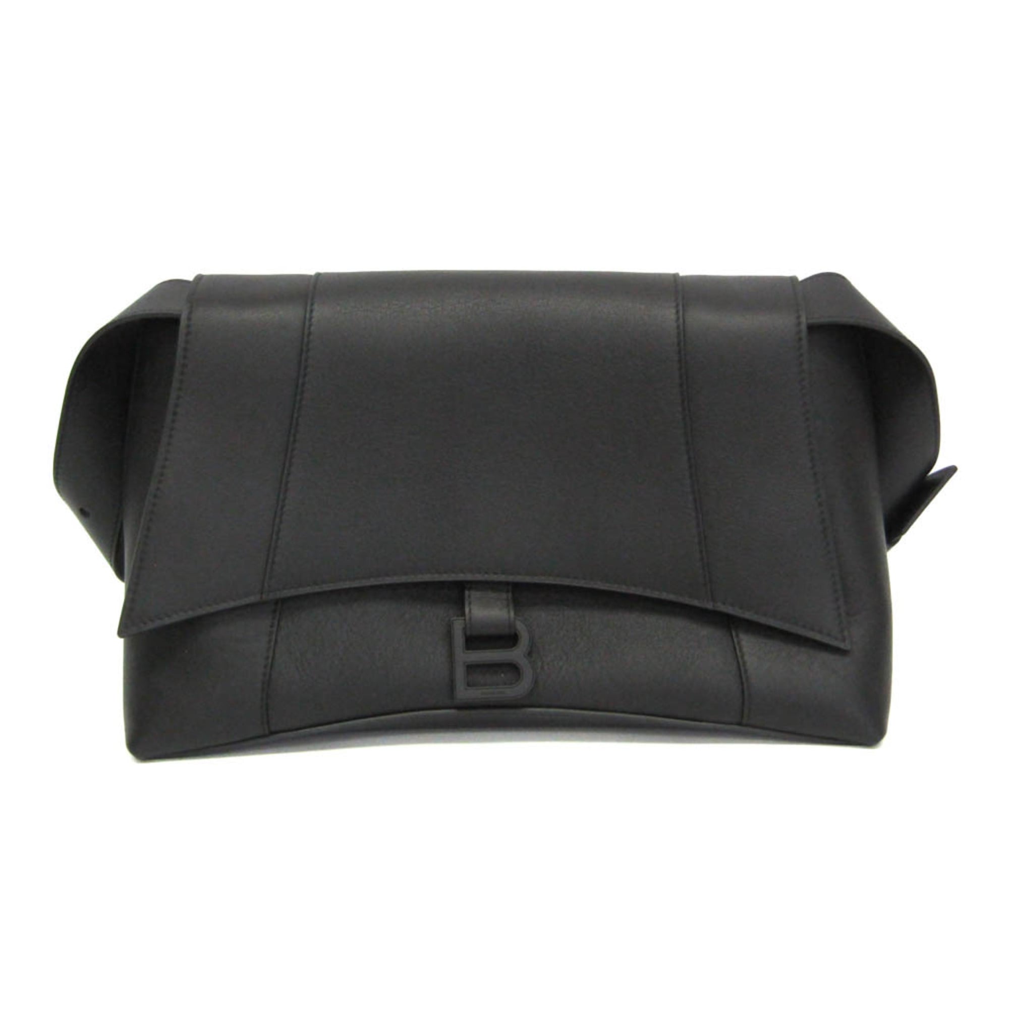 バレンシアガ(Balenciaga) 落ちこむ町 並み並み 671354 メンズ,レディース なめし革 ショルダーバッグ 黒いこと【中古】