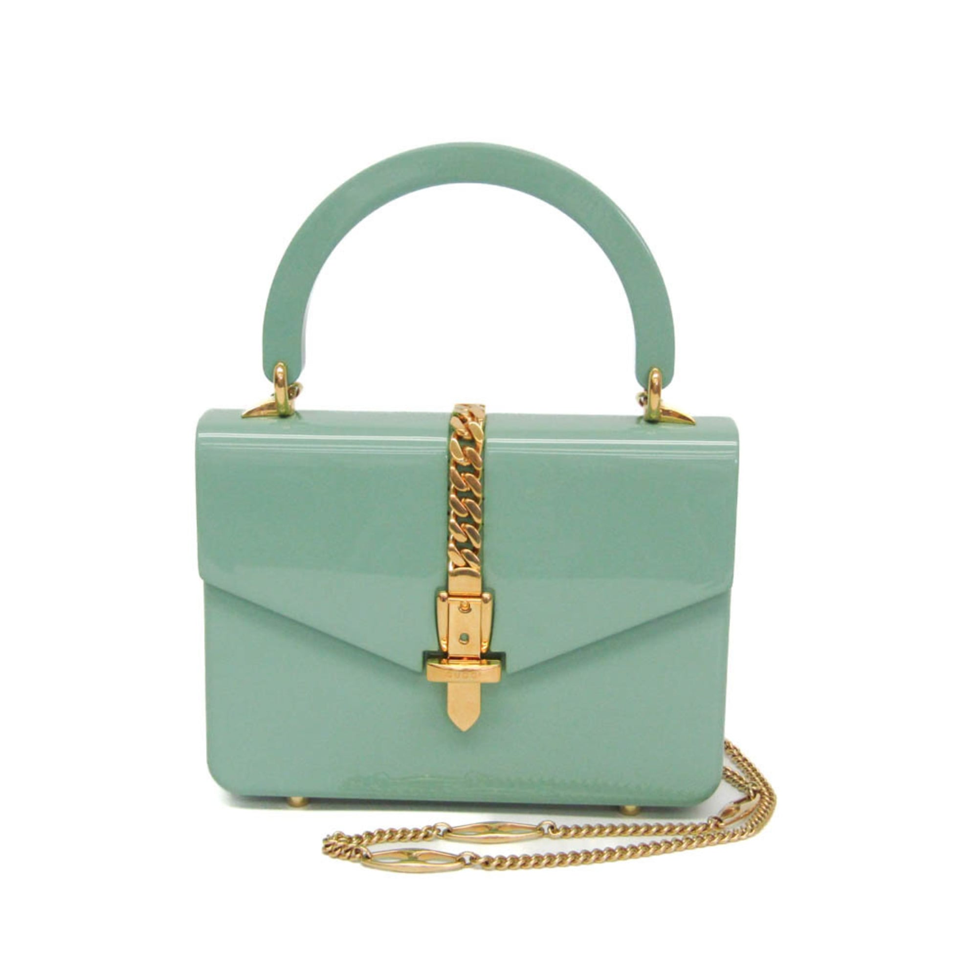 グッチ(Gucci) シルヴィ 1969 アクリル樹脂 ミニ 589482 レディース アクリル樹脂 ハンドバック,ショルダーバッグ ライトグリーン【中古】